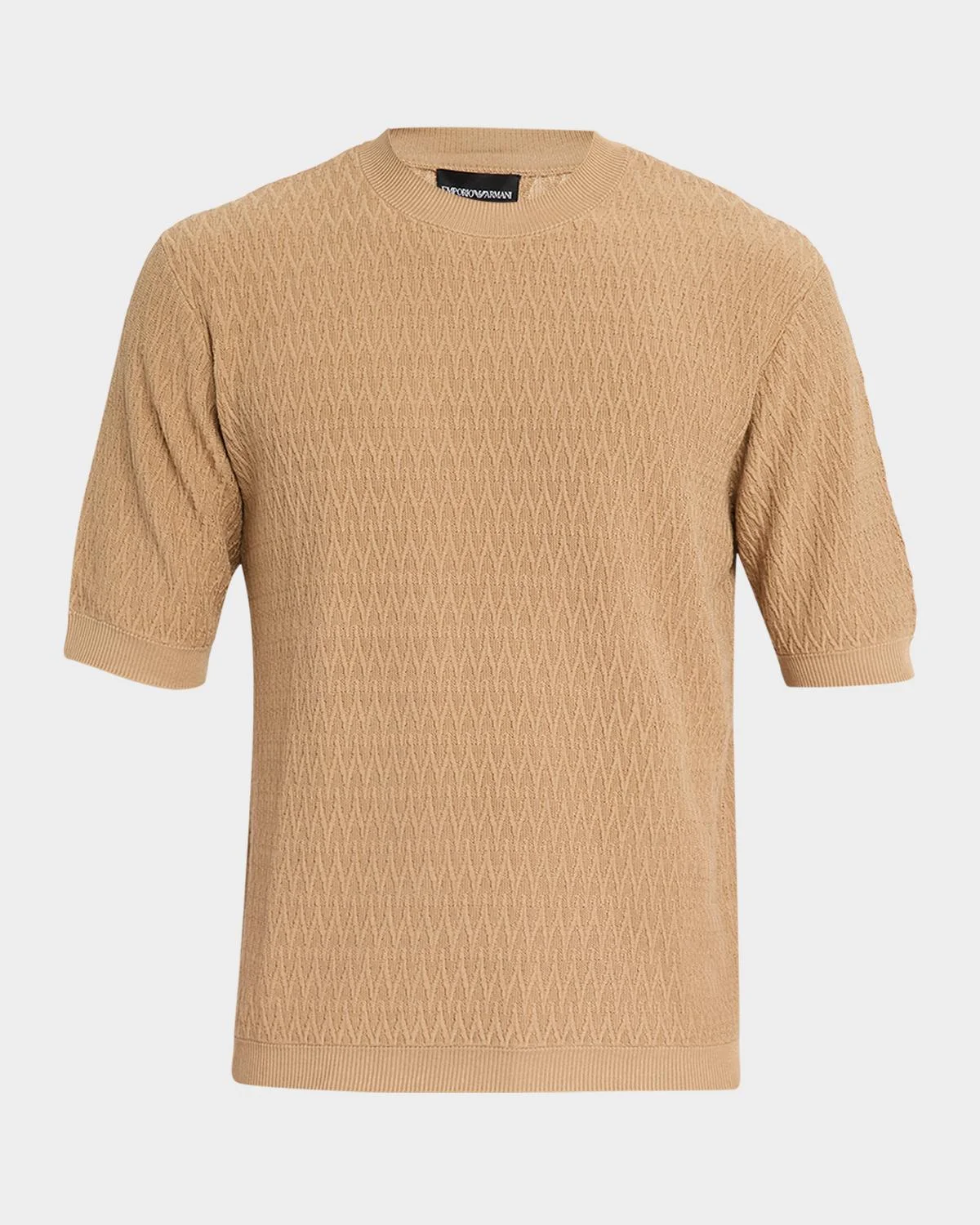 Men's Tonal Wave Short-Sleeve Crewneck Sweater - 1