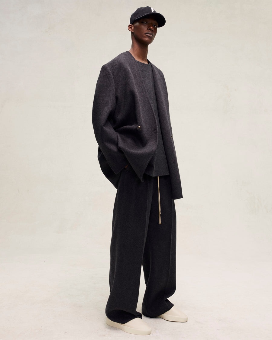 Brushed Wool Cashmere Wide Leg Pants - 6