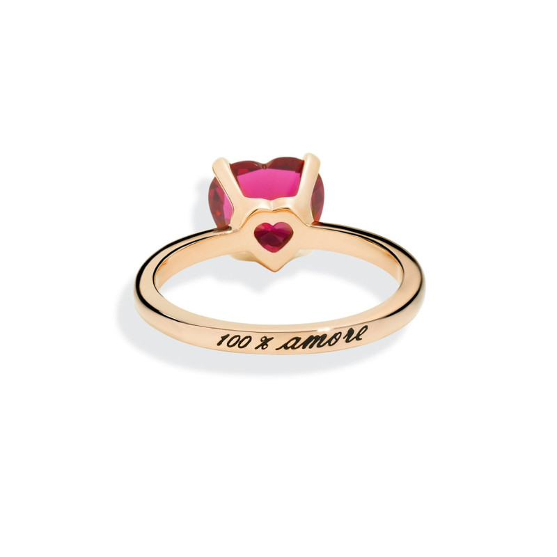 DoDo ROSE GOLD & SYNTHETIC RUBY HEART RING outlook