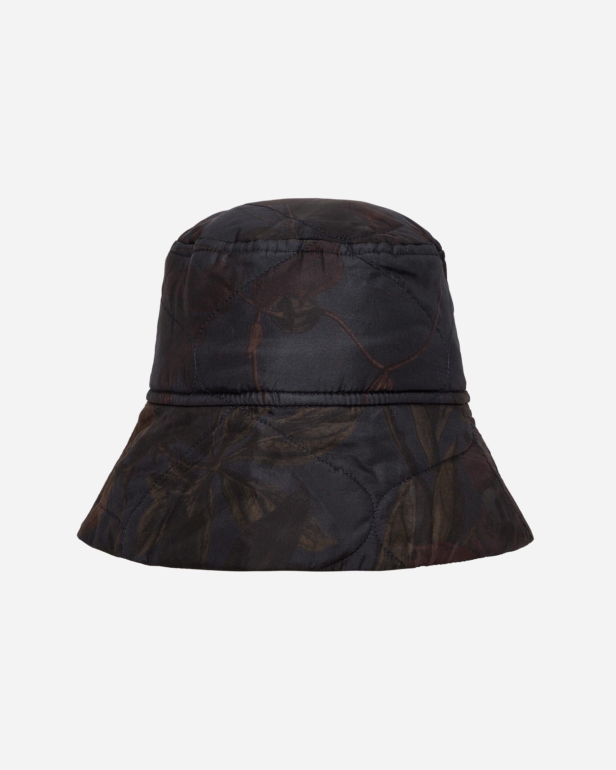 Quilted Floral Bucket Hat Navy - 4