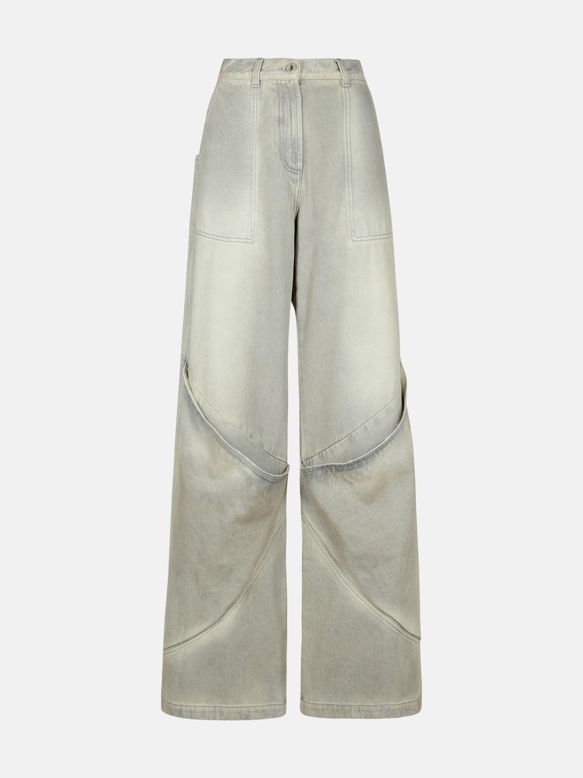 GRAY COTTON JEANS - 1