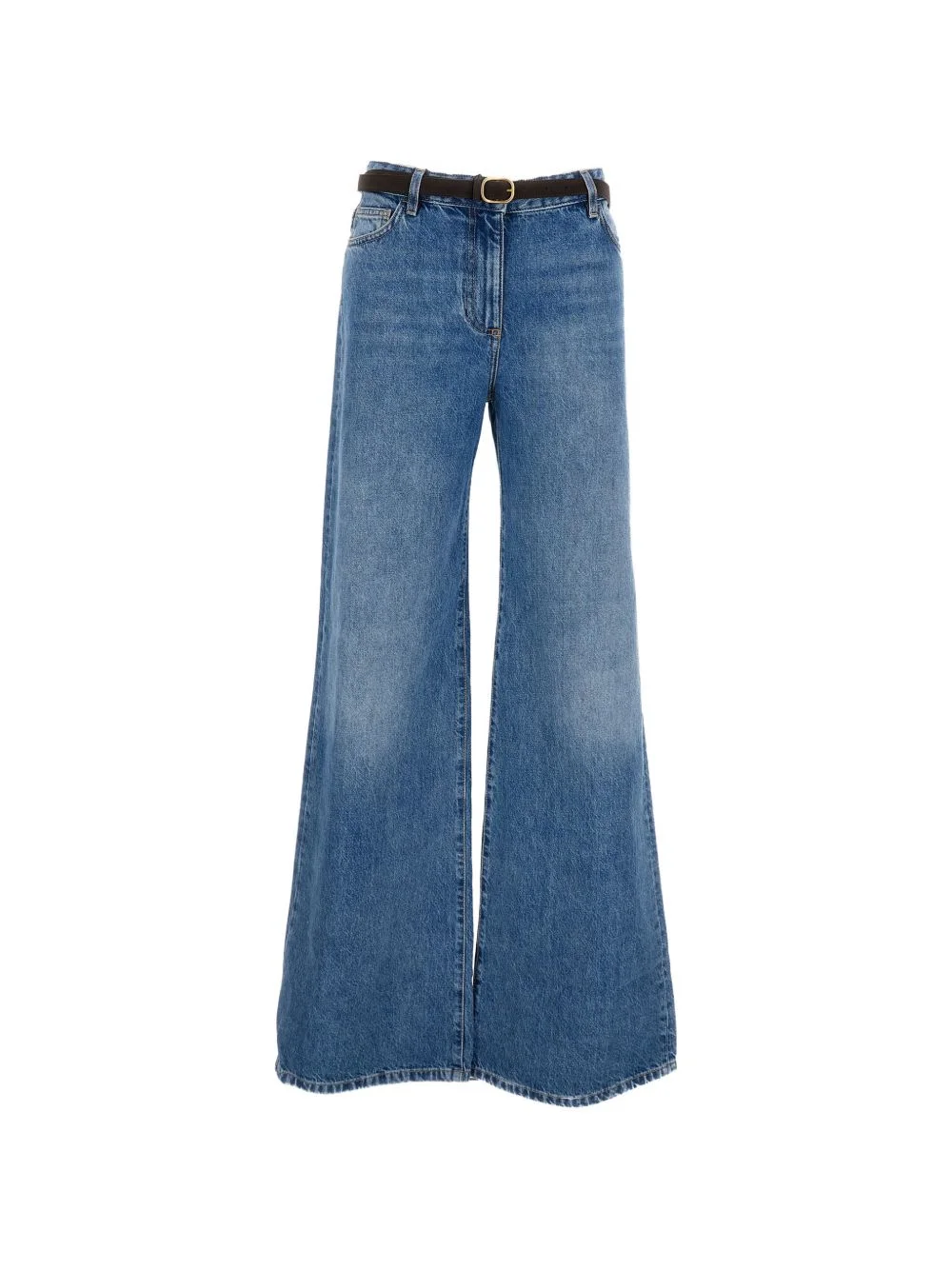 belted wide-leg jeans - 1