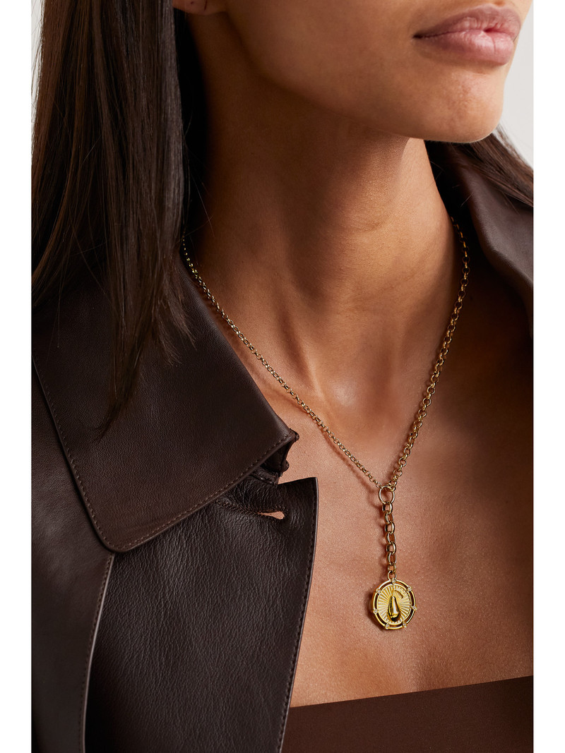 FOUNDRAE Forever And Always A Pair 18-karat Gold Diamond Necklace outlook