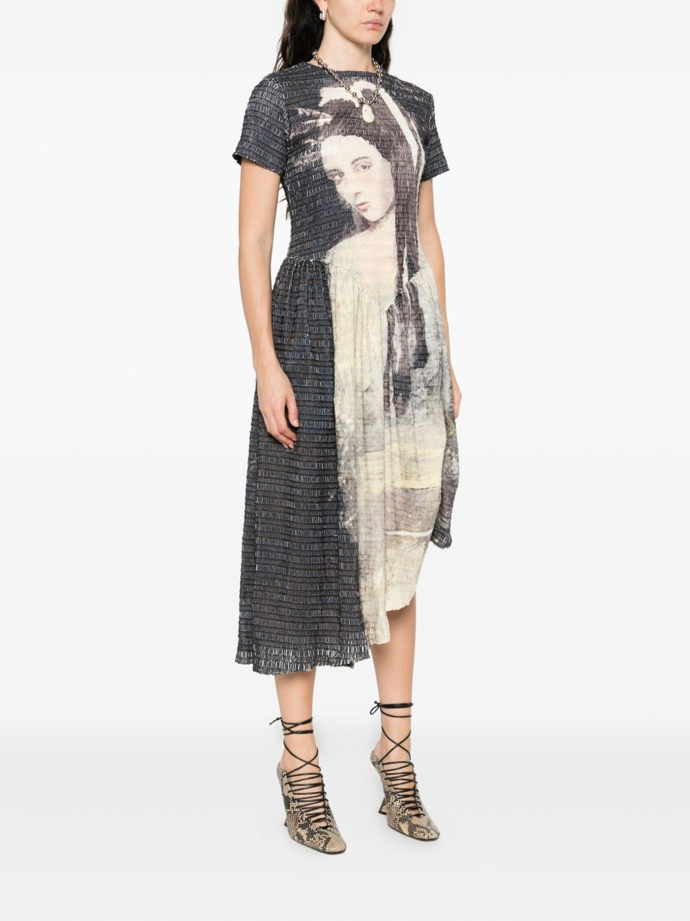 Noah printed shirring dress - 3
