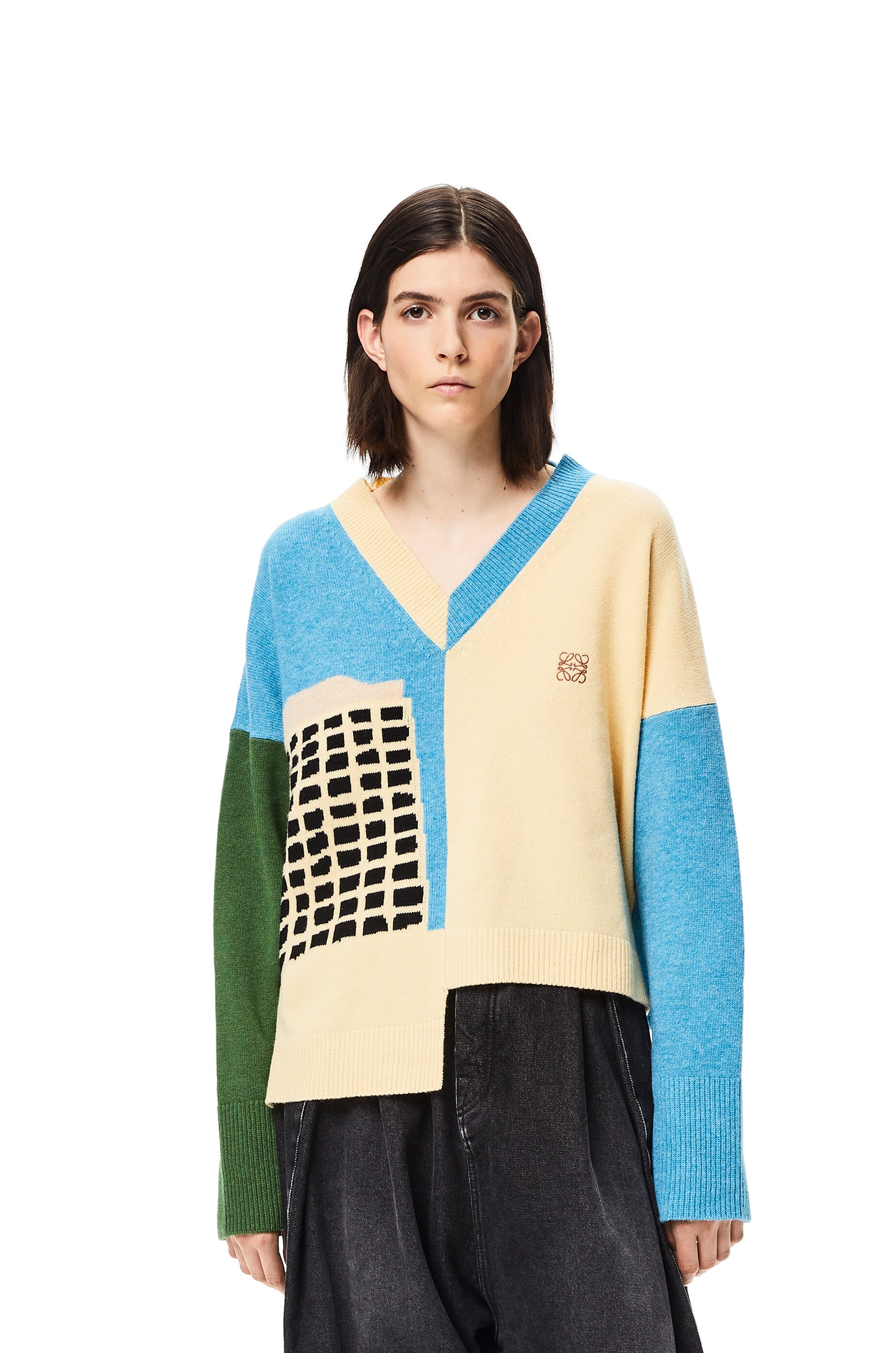 L.A. Series intarsia asymmetric sweater in wool - 3