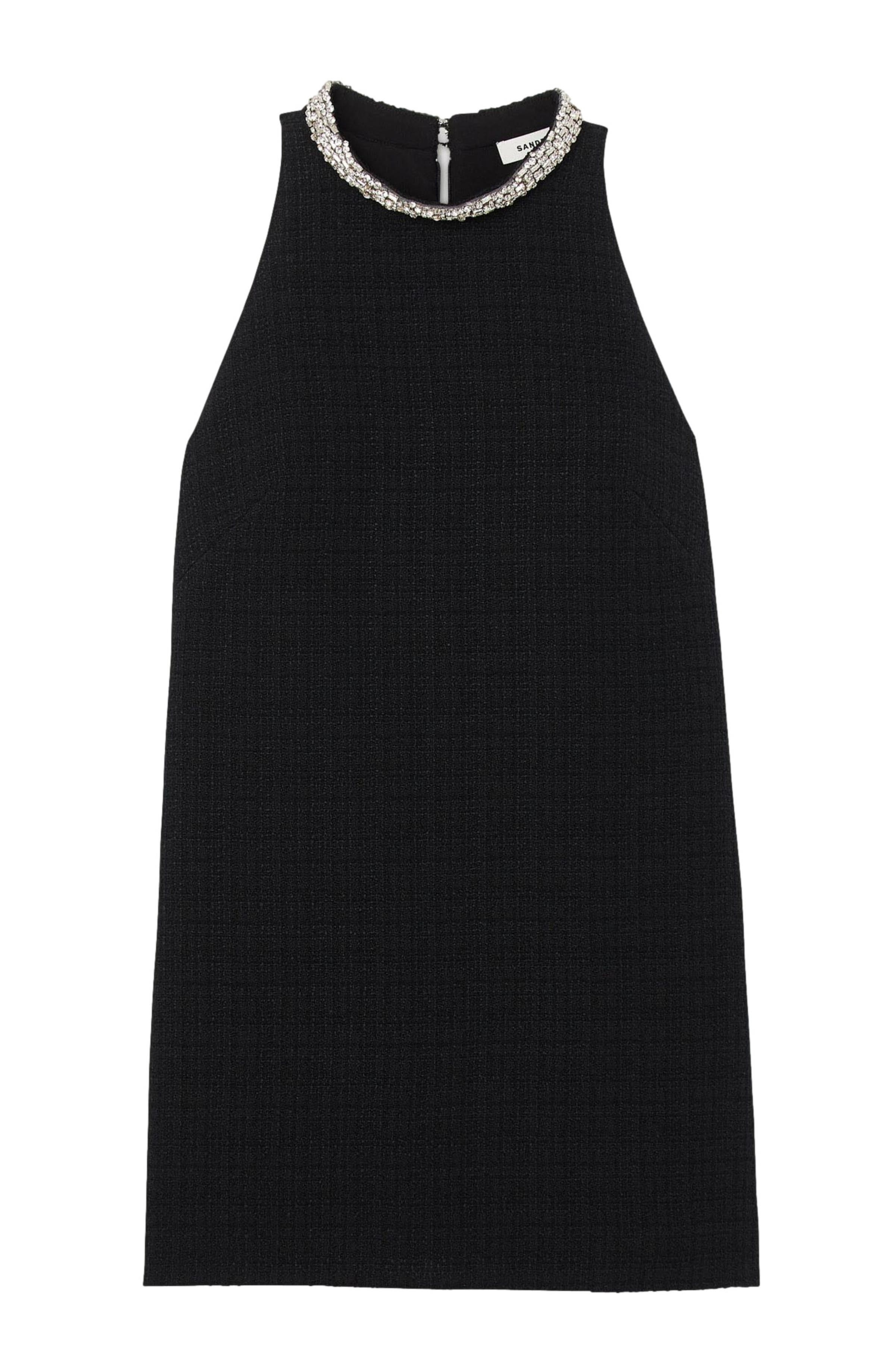 SANDRO Dress with jewellery collar in Black at Nordstrom - 7