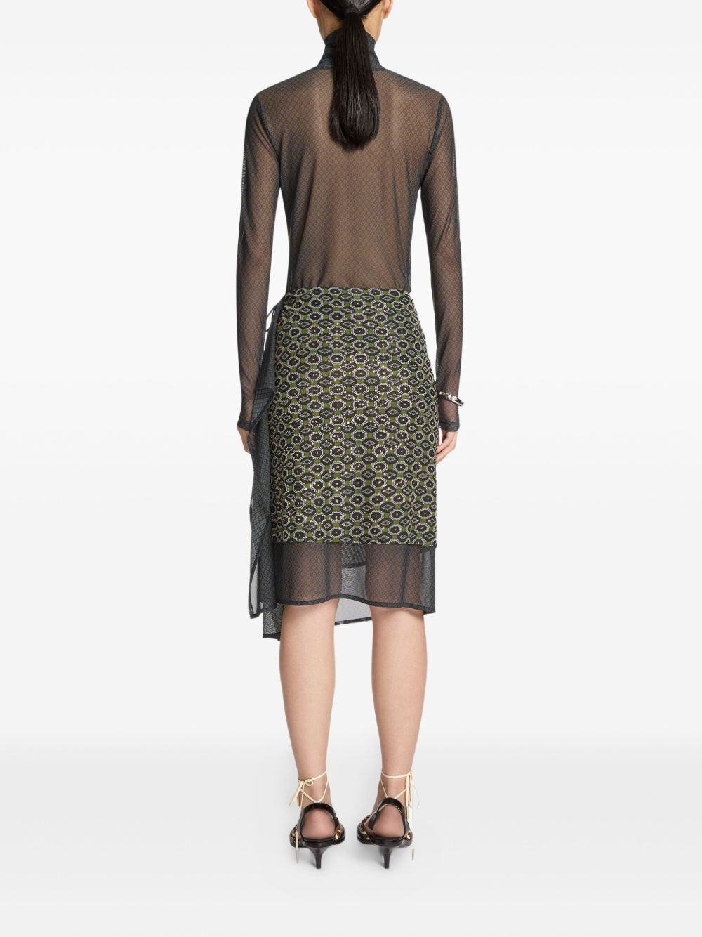 geometric-pattern midi skirt - 3