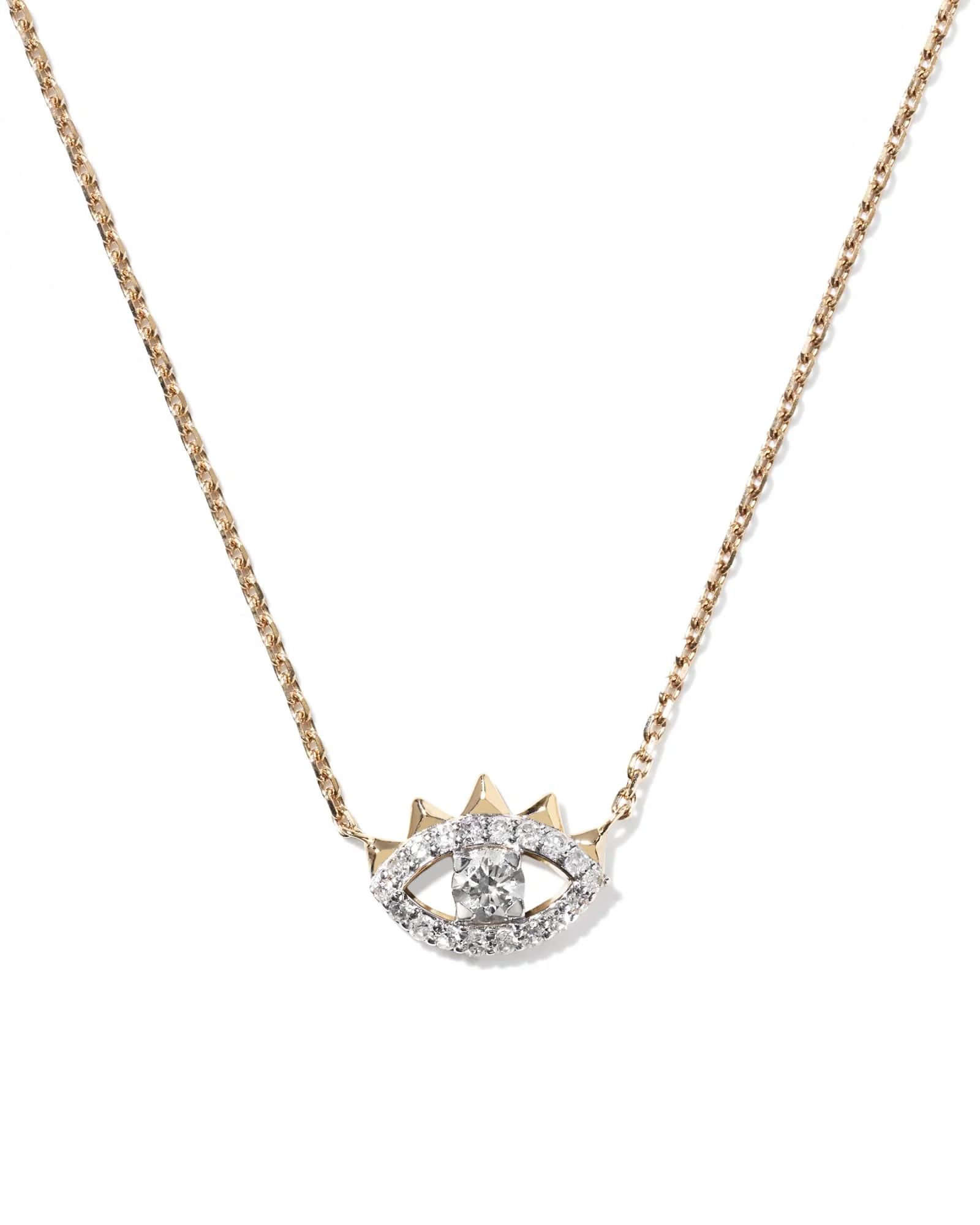 0.18 ct Eye of Protection 14k Yellow Gold Pendant Necklace - 1