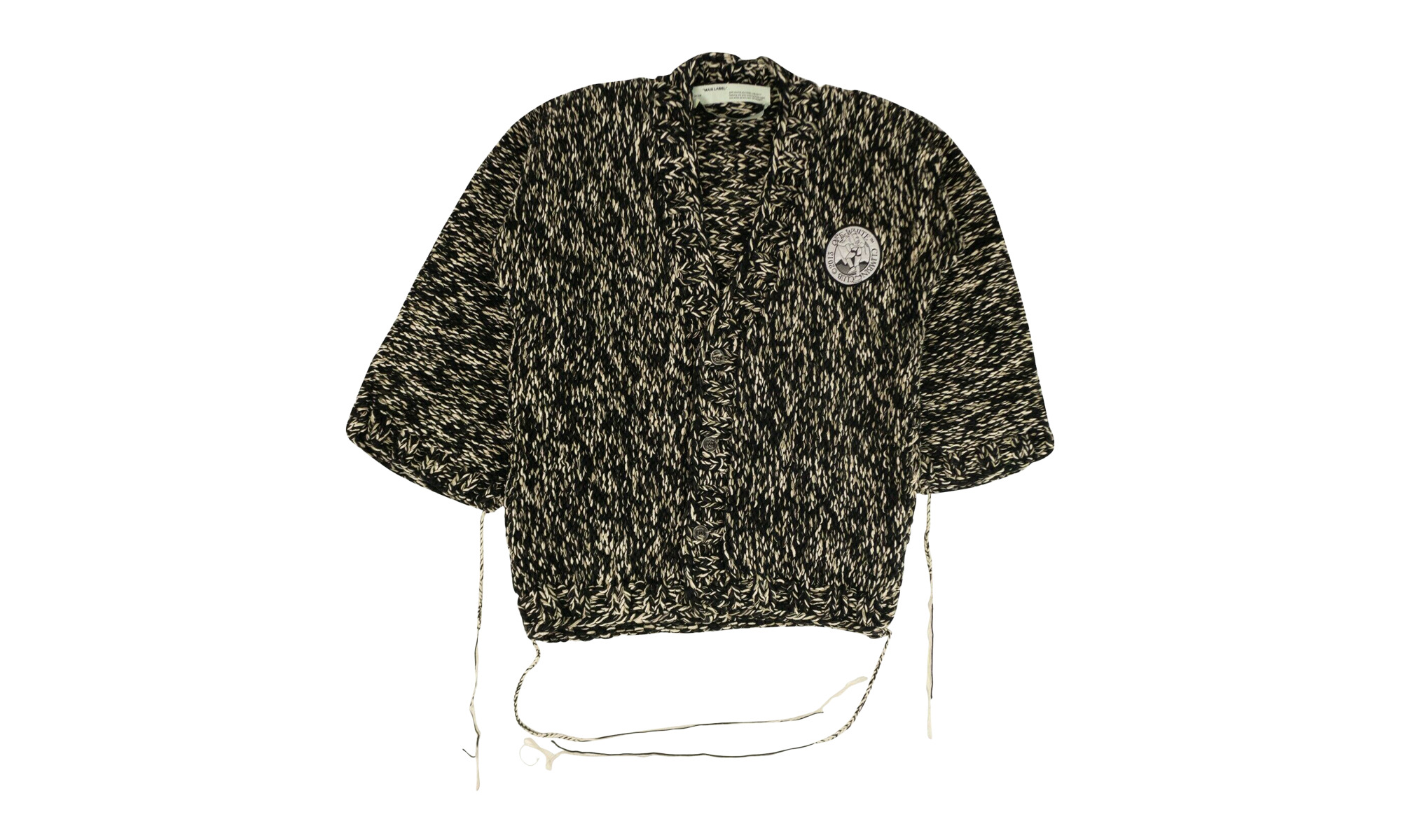 VIRGIL ABLOH Black/White Rope Knit Cardigan - 1