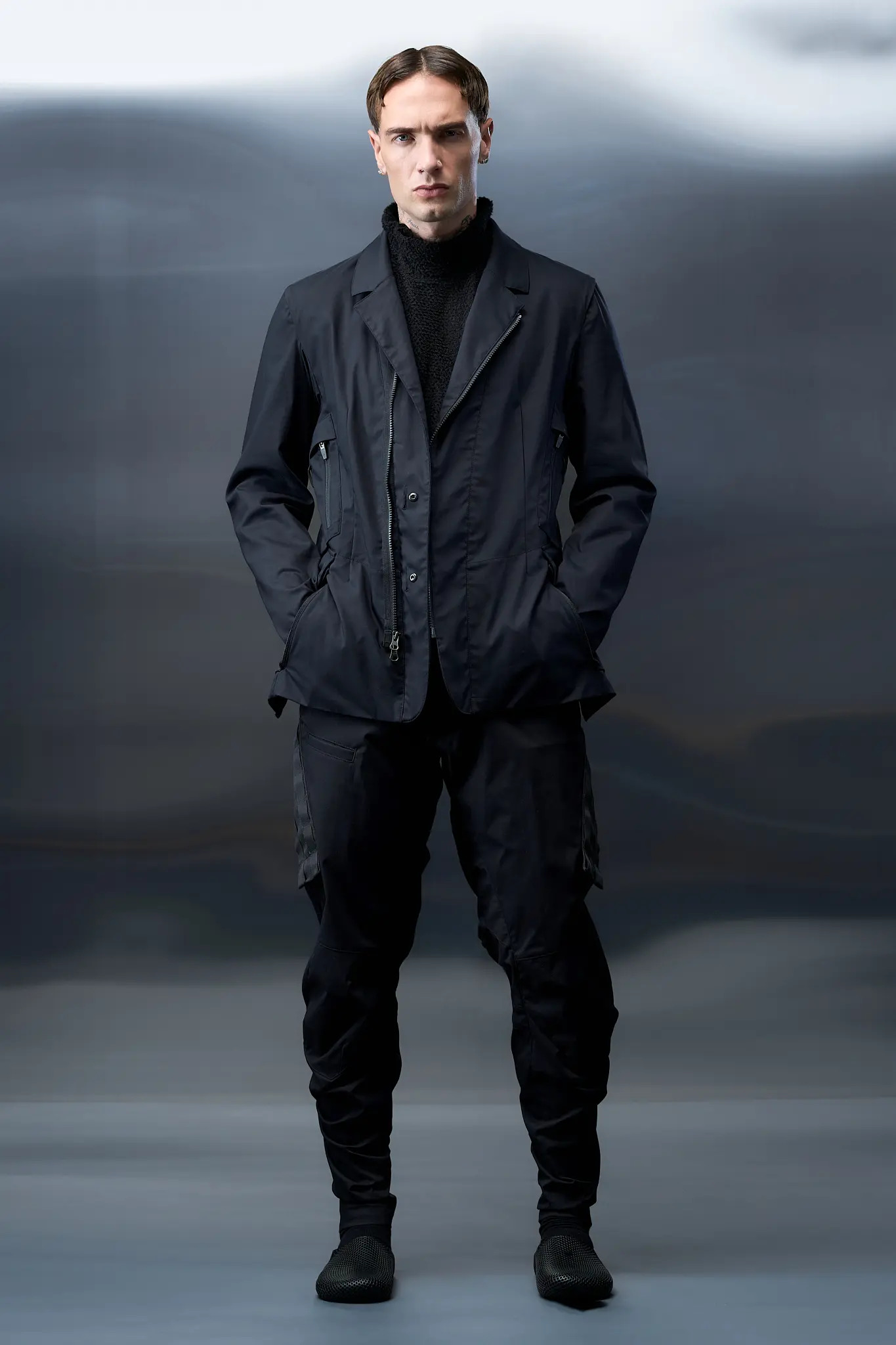 J29-CH Micro Twill Blazer Black - 16