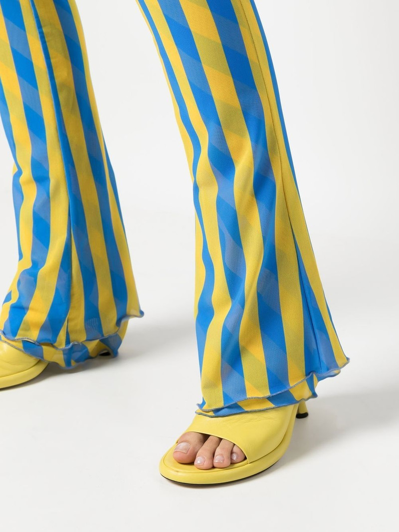 stripe checked slim-fit trousers 5