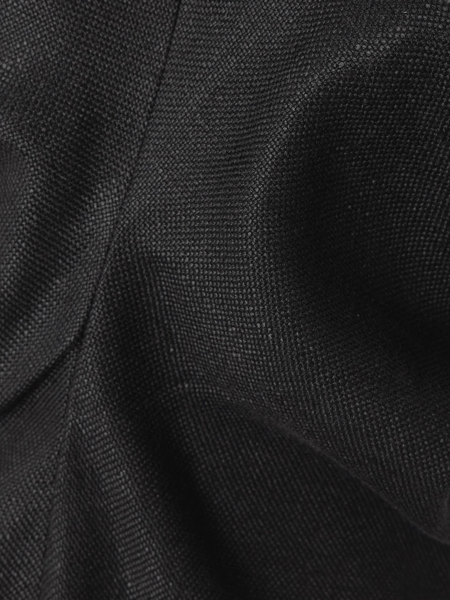 Gathered woven midi dress Black - 4