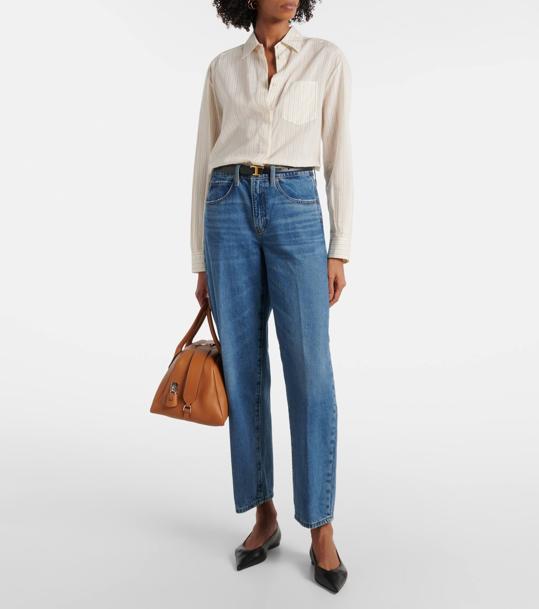Low-rise barrel-leg jeans - 2