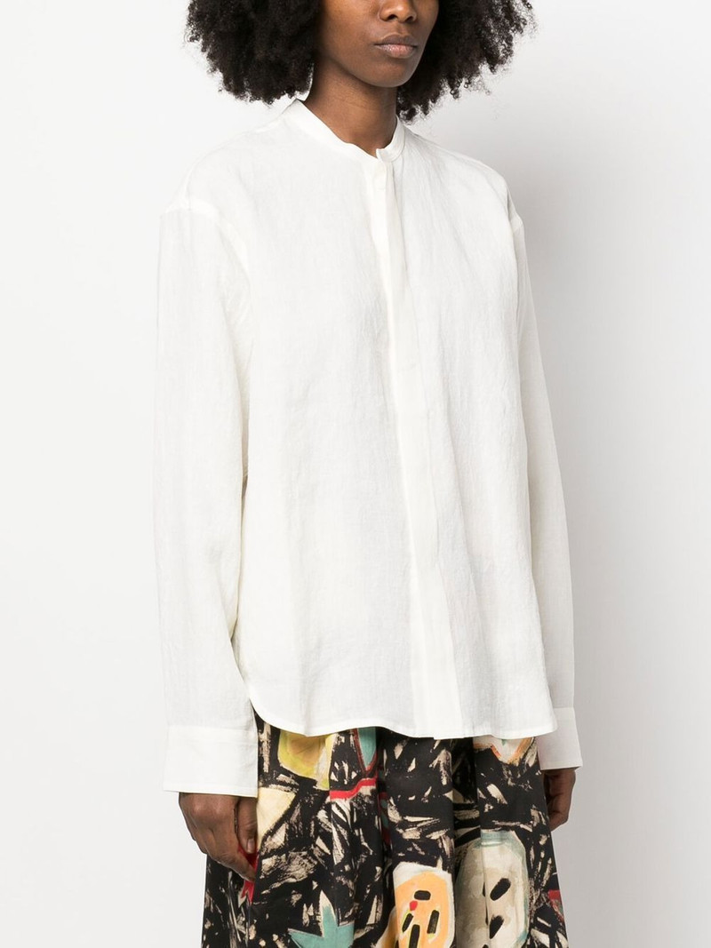 collarless linen shirt 3