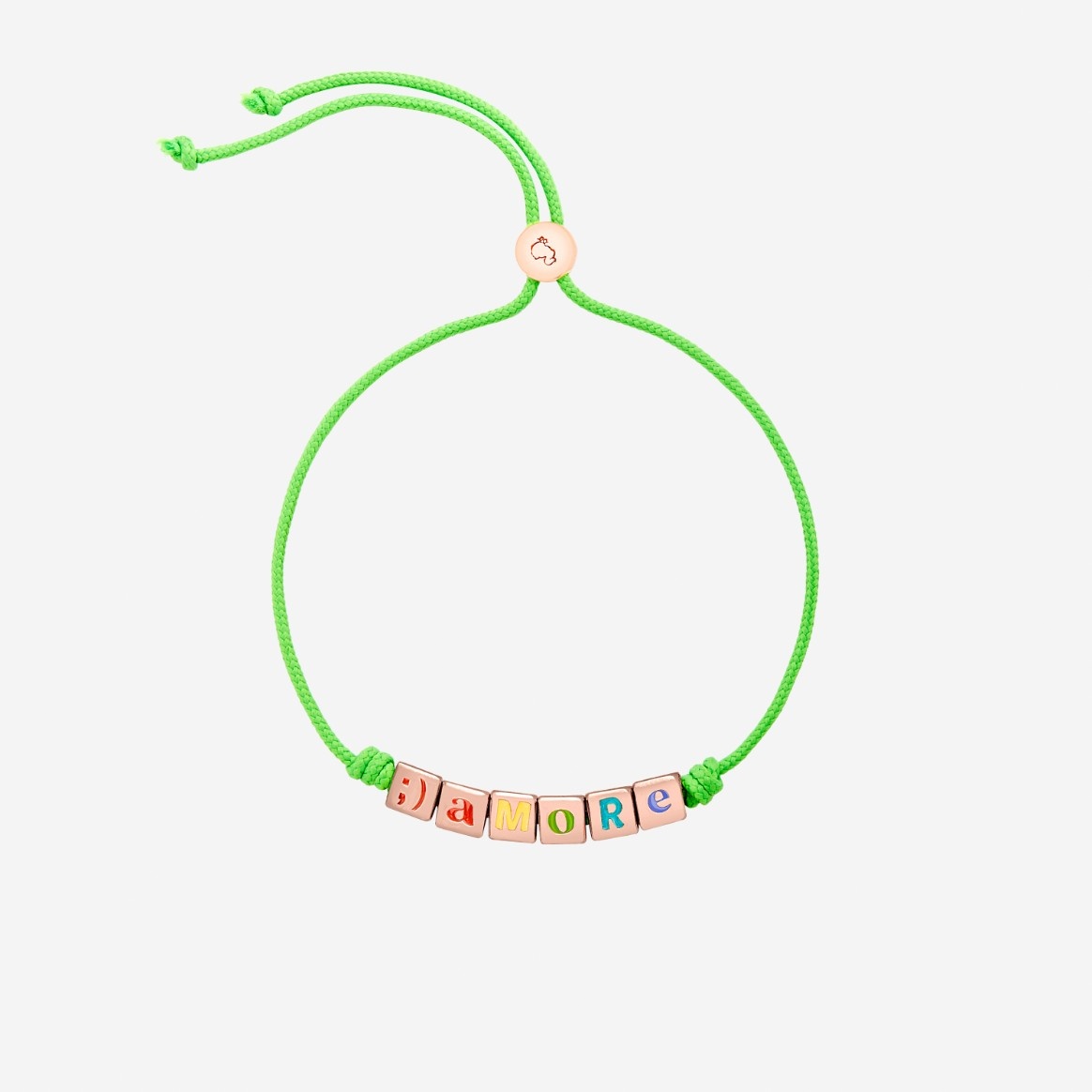 Gold Plated Silver Cube & Cord Bracelet - 1