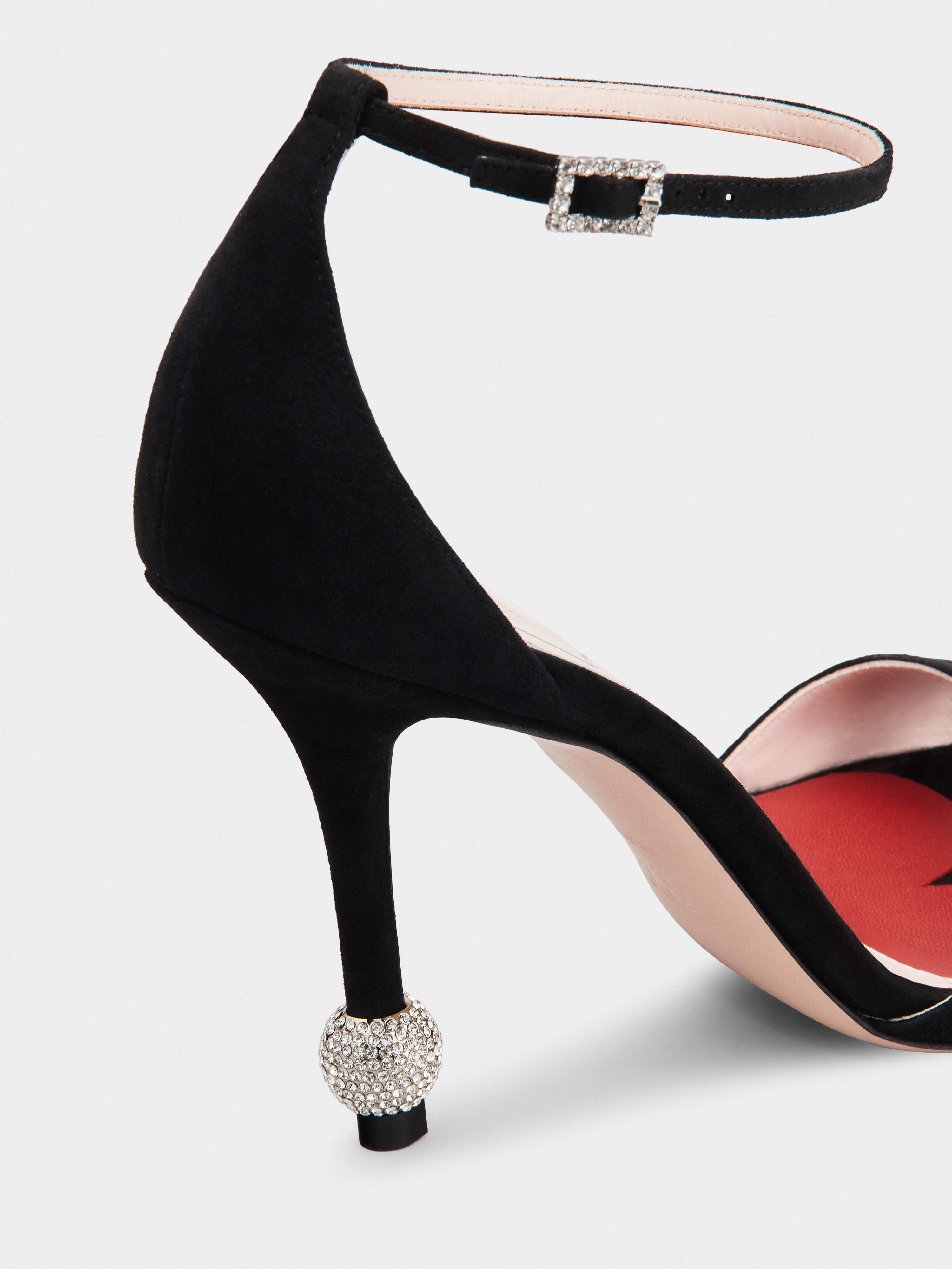Vivier Marlène Strass Sandals in Suede - 3