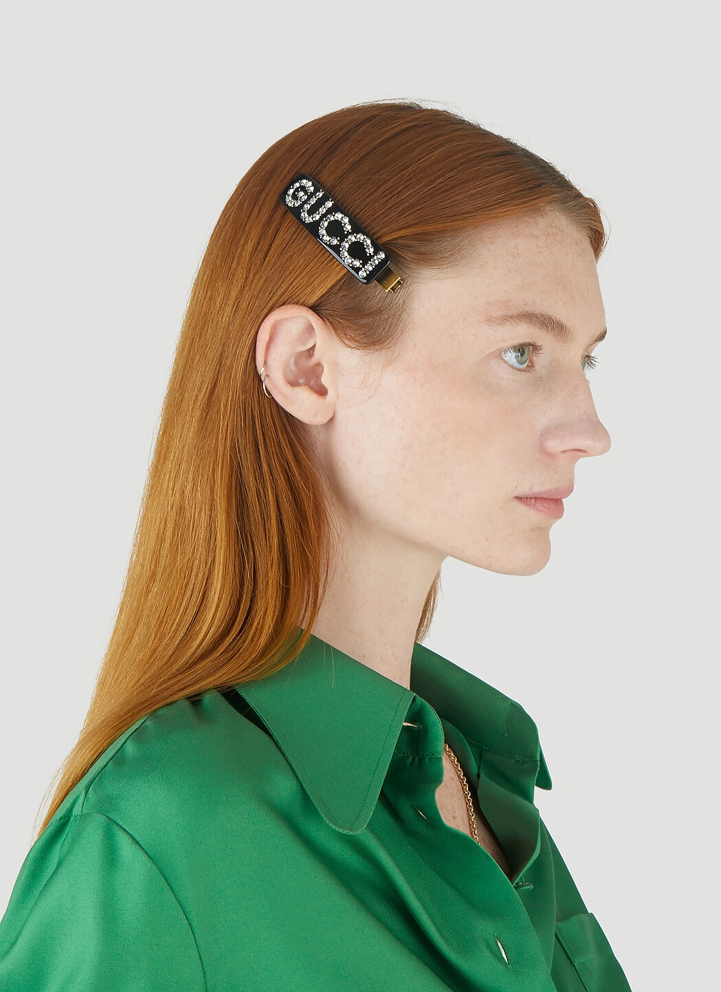 Crystal-Logo Single Hair Clip - 1