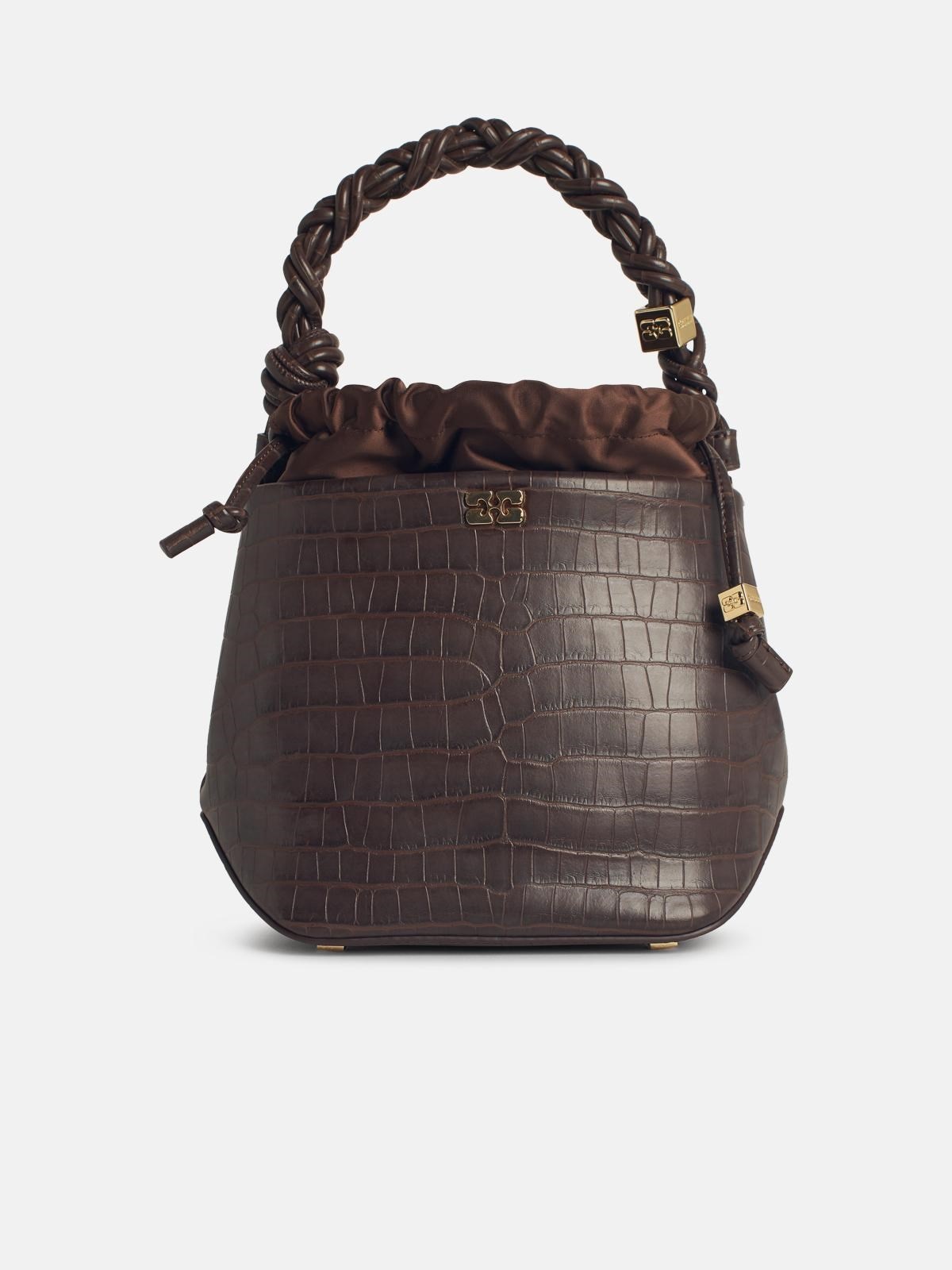 'BOU' BUCKET BAG IN BROWN LEATHER BLEND - 1