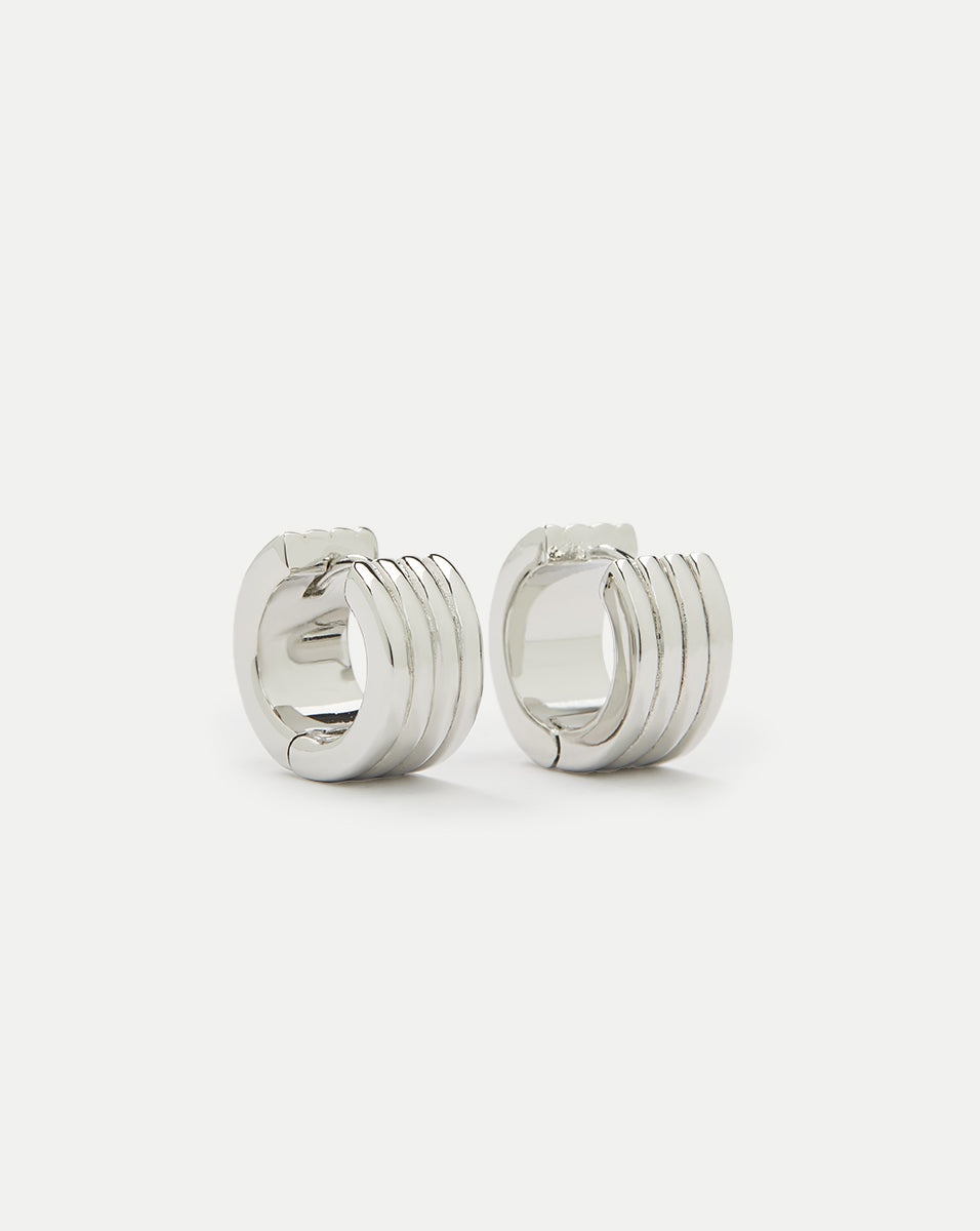 SILVER RIDGE HOOP EARRINGS - 1