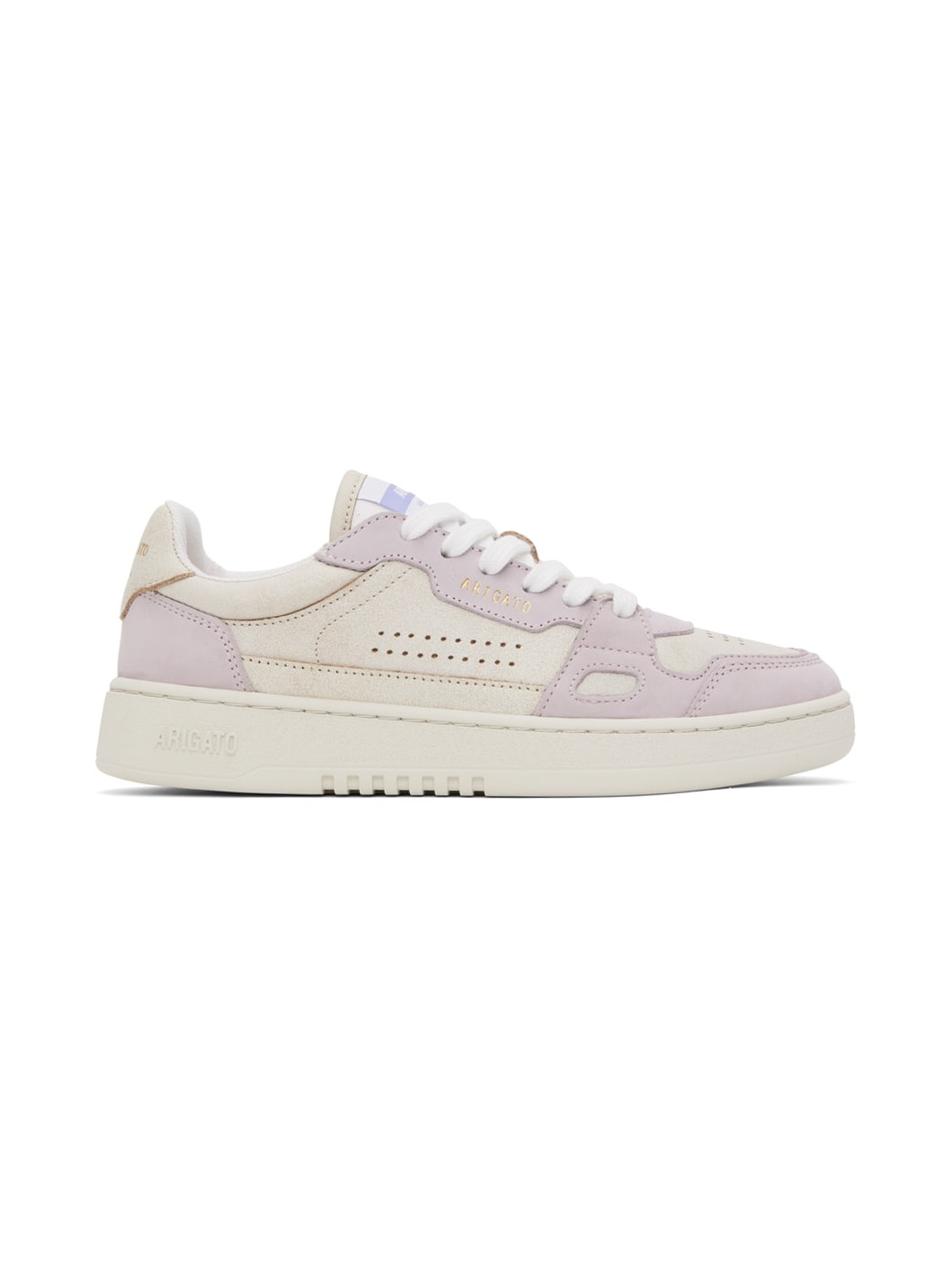 Beige & Purple Dice Lo Sneakers - 1