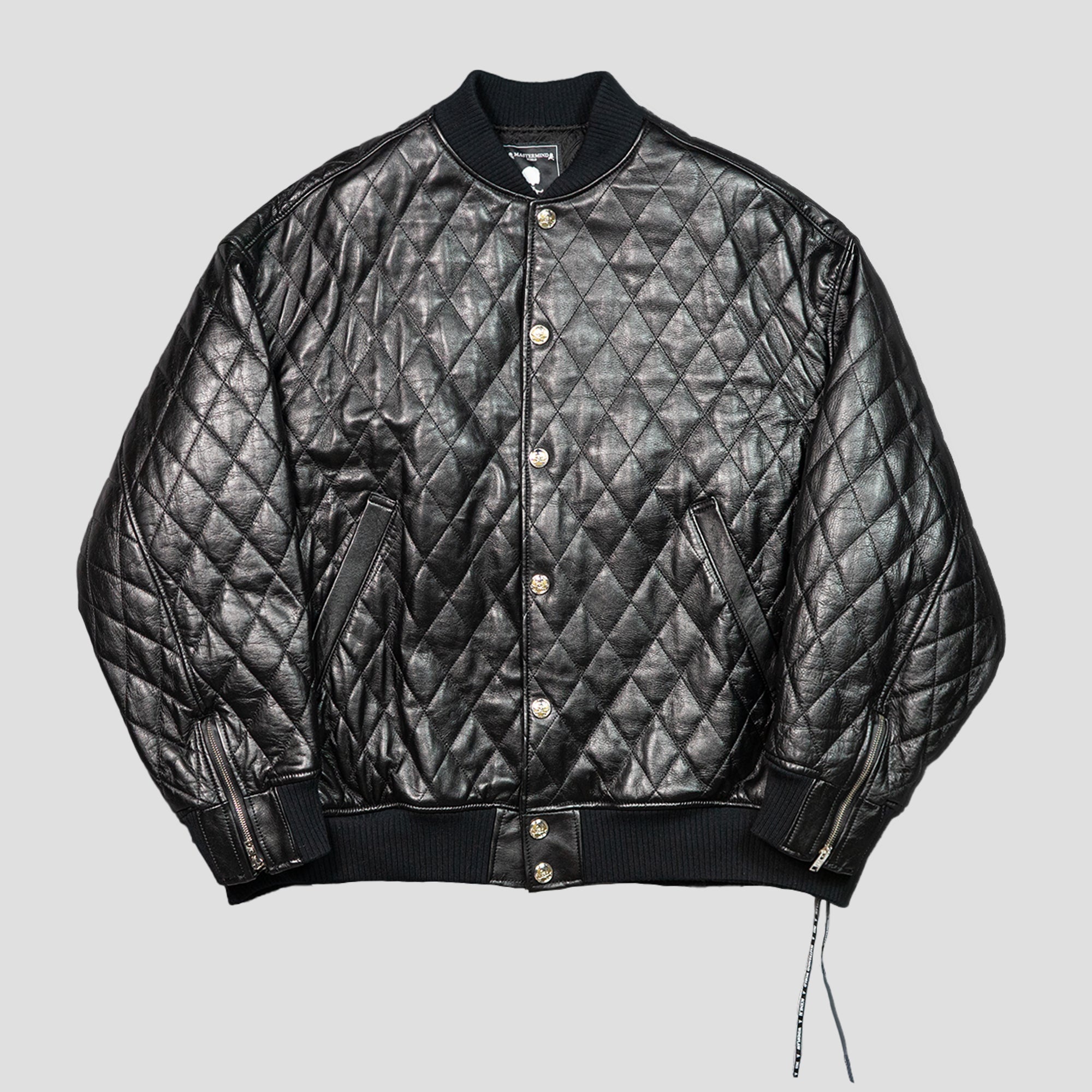 LEATEHER QUILTED VARSITY JACKET - 1
