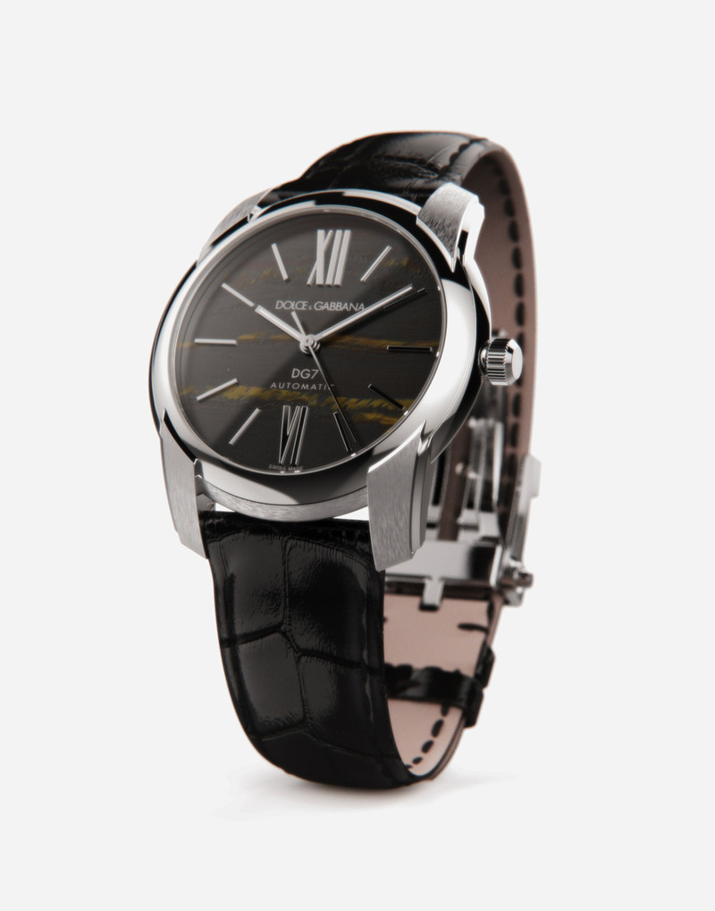 Steel and tiger’s eye watch 3
