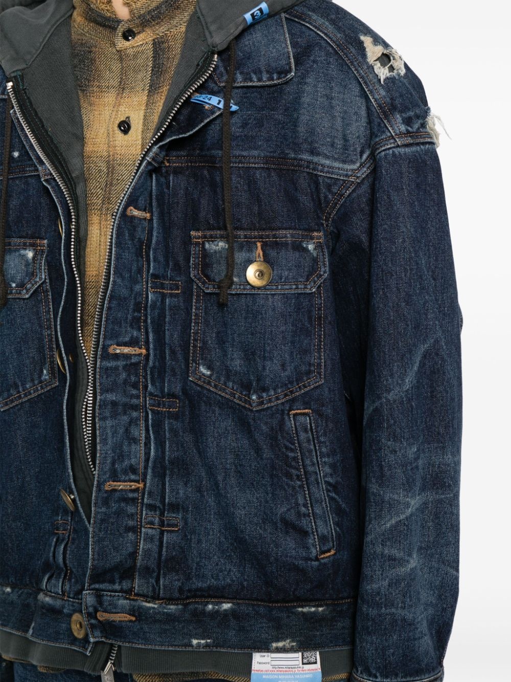 Mix layered denim jacket - 5