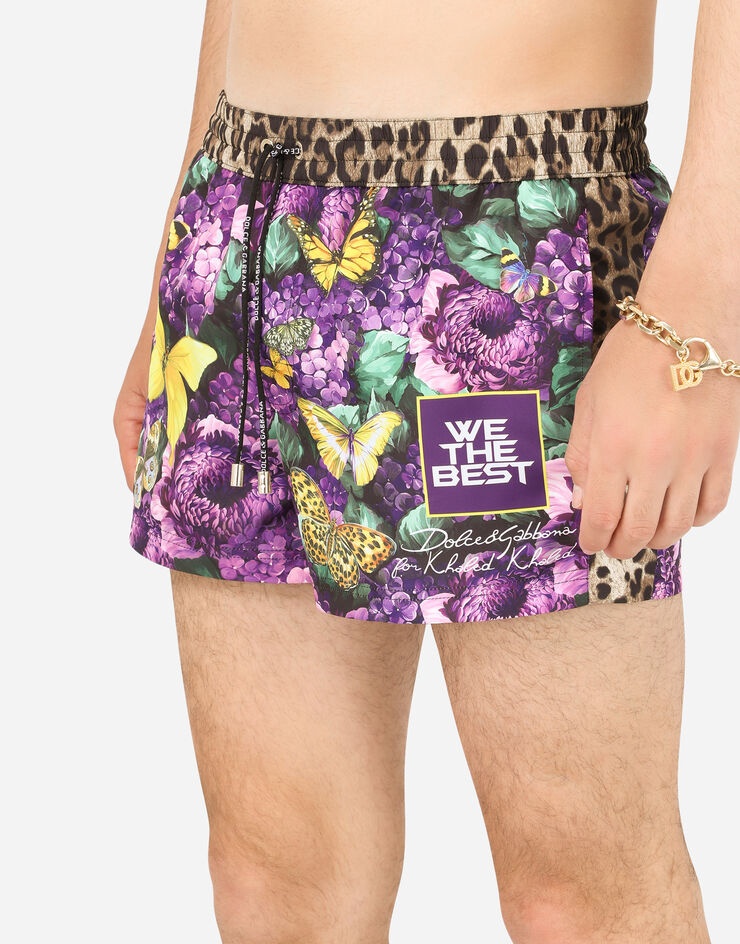 Short swim trunks with butterfly print - 4