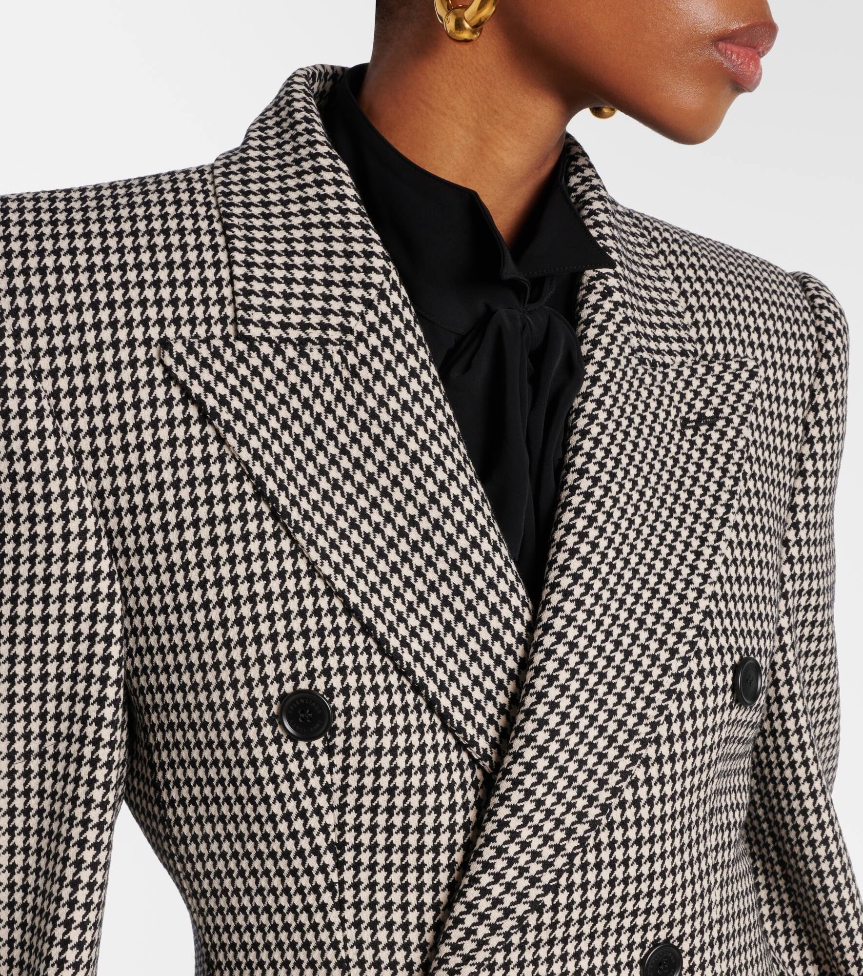 Houndstooth wool blazer - 4