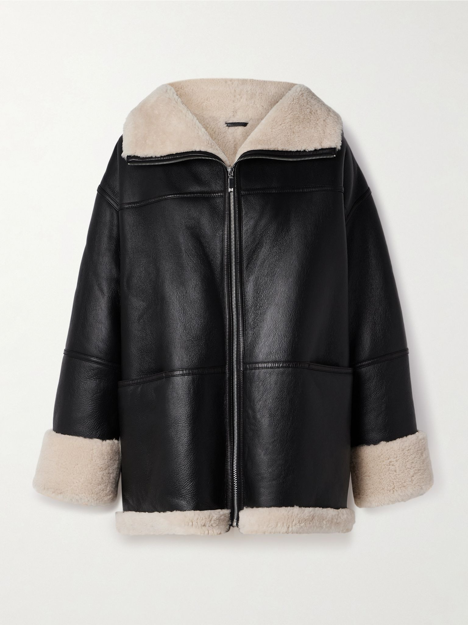 Two-tone shearling jacket Black - 1