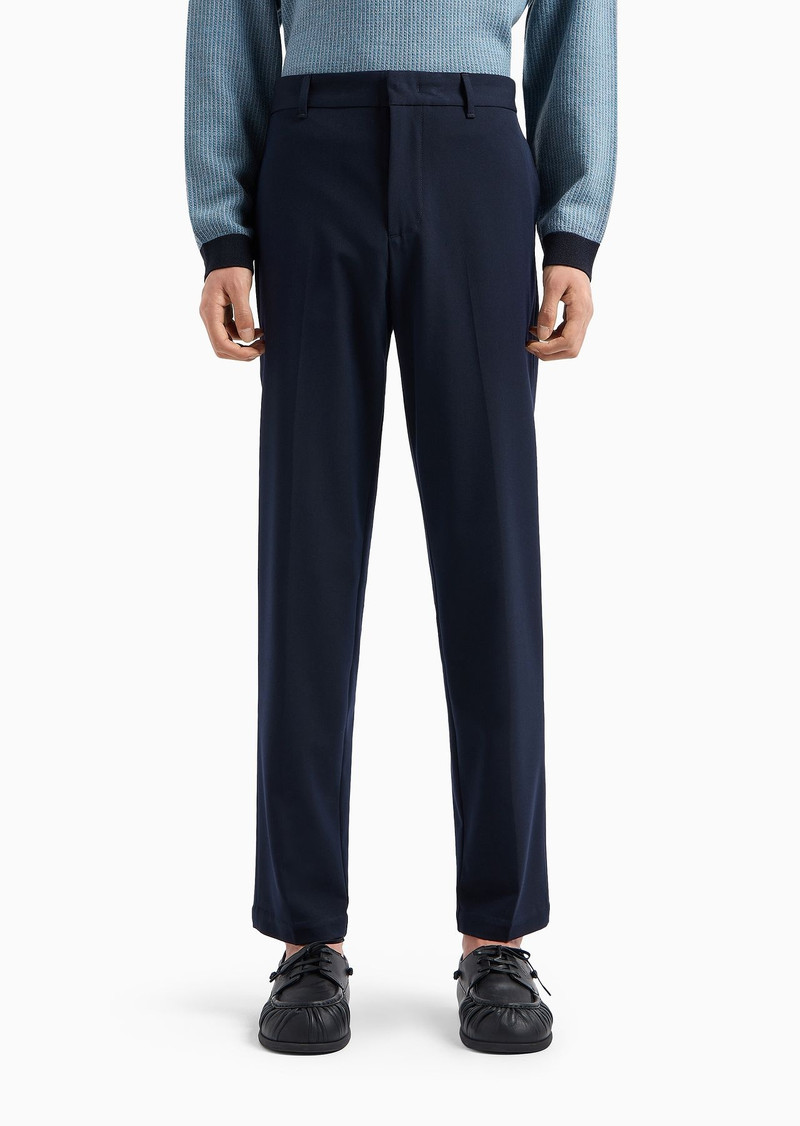 Compact fabric chinos with wool finish 2