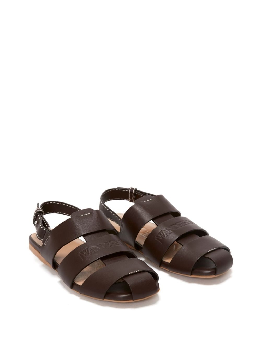 caged leather slingback sandals - 2