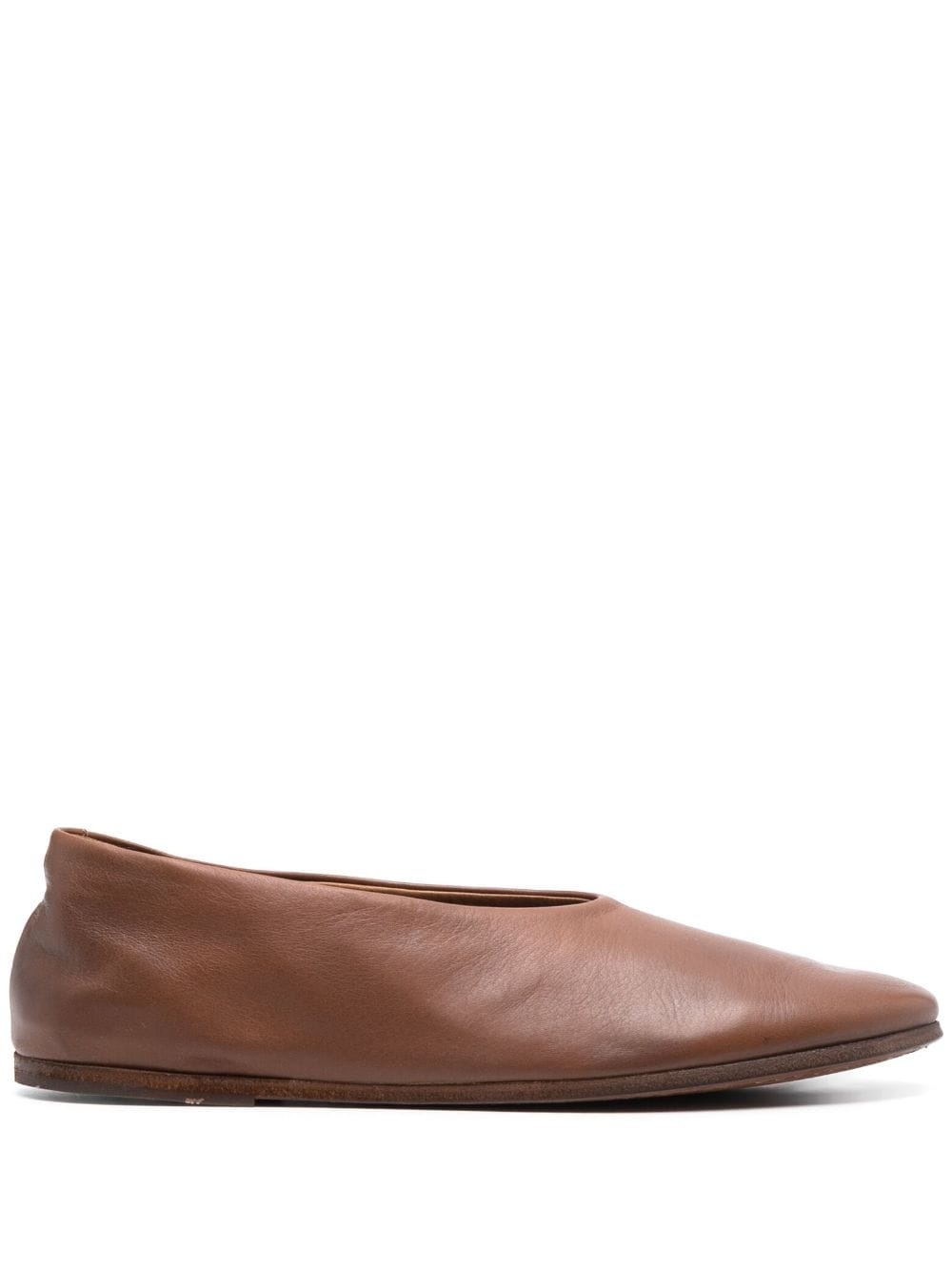 almond-toe leather ballerina shoes - 1