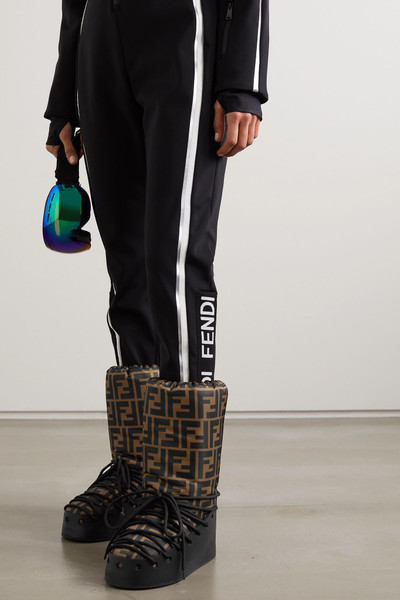 FENDI Printed shell and leather snow boots outlook