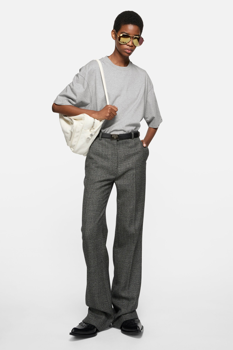 Acne Studios Satin logo t-shirt - relaxed - Grey Melange outlook