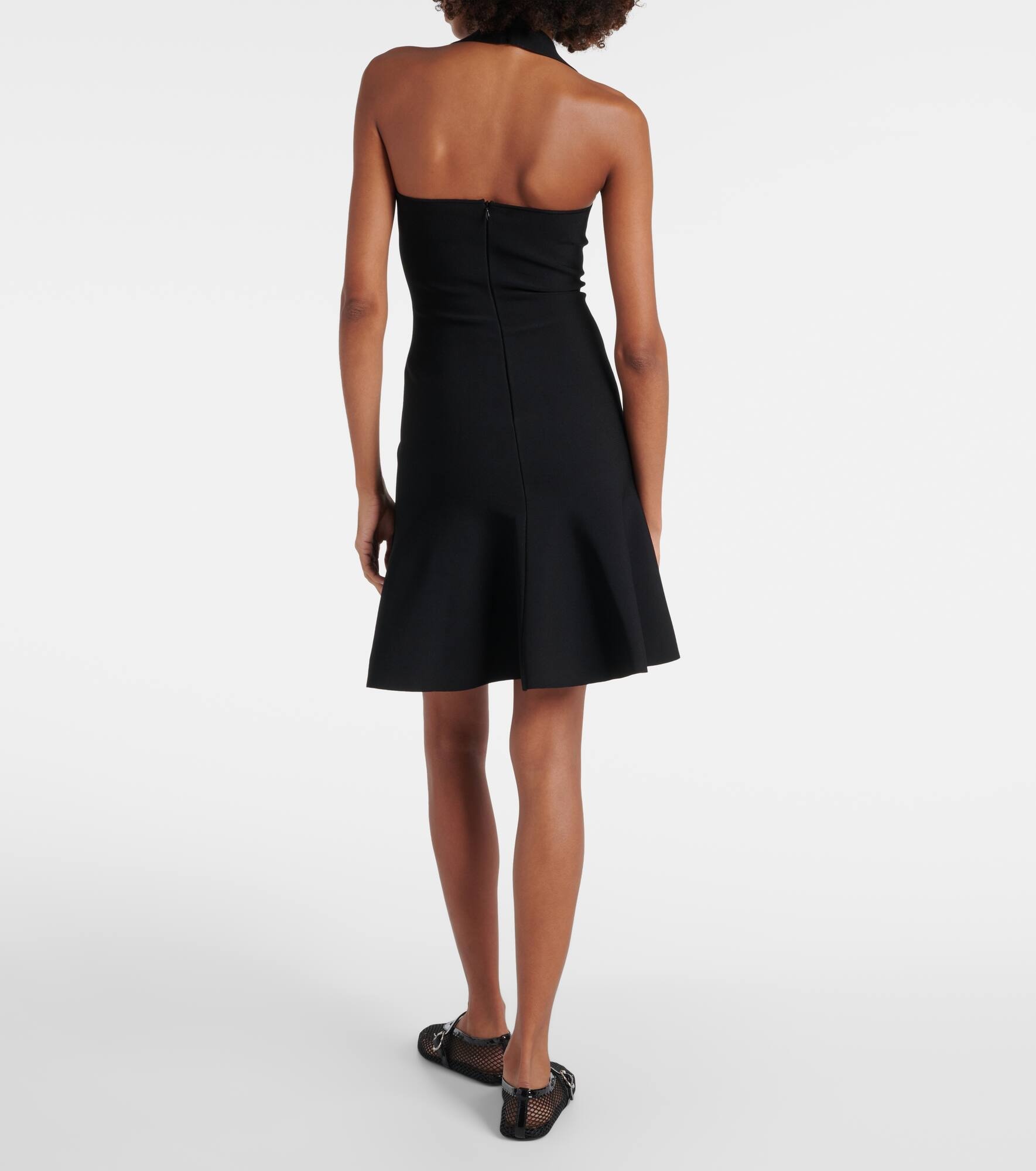 Ribbed-knit halterneck minidress - 3