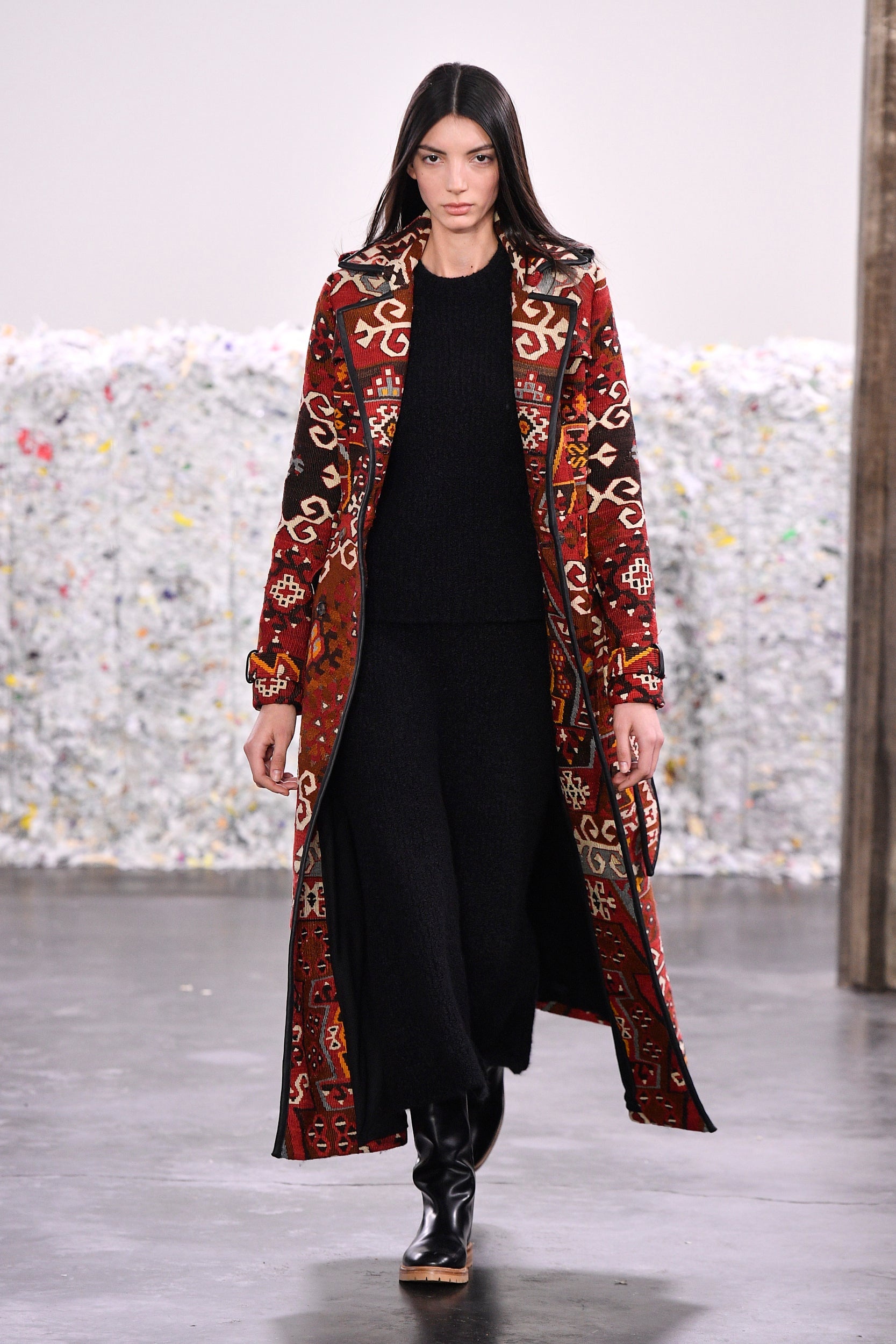 Casatt Military Coat in Patchwork Textiles - 2