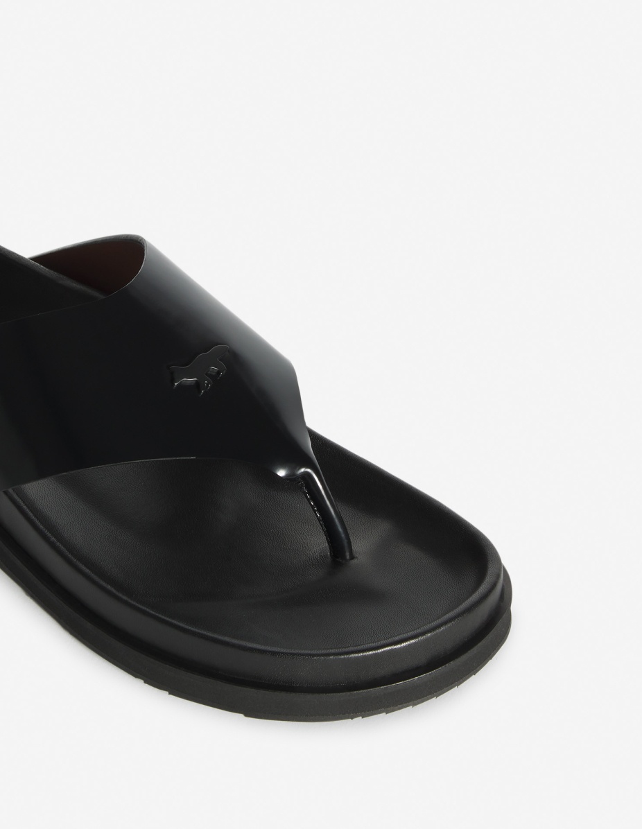 Maison Kitsuné PROFILE FOX LEATHER SANDALS | REVERSIBLE