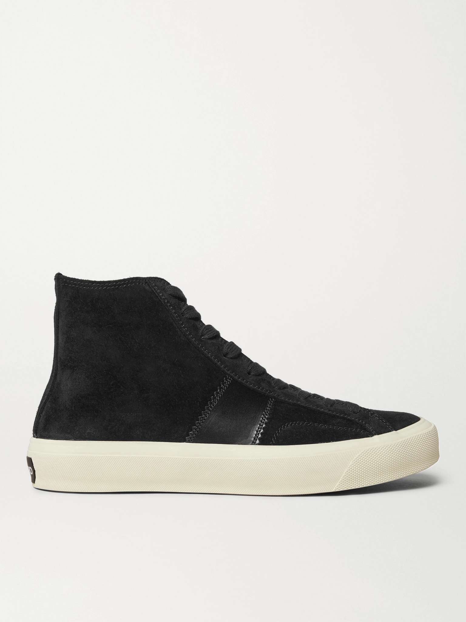 Cambridge Leather-Trimmed Suede High-Top Sneakers - 1