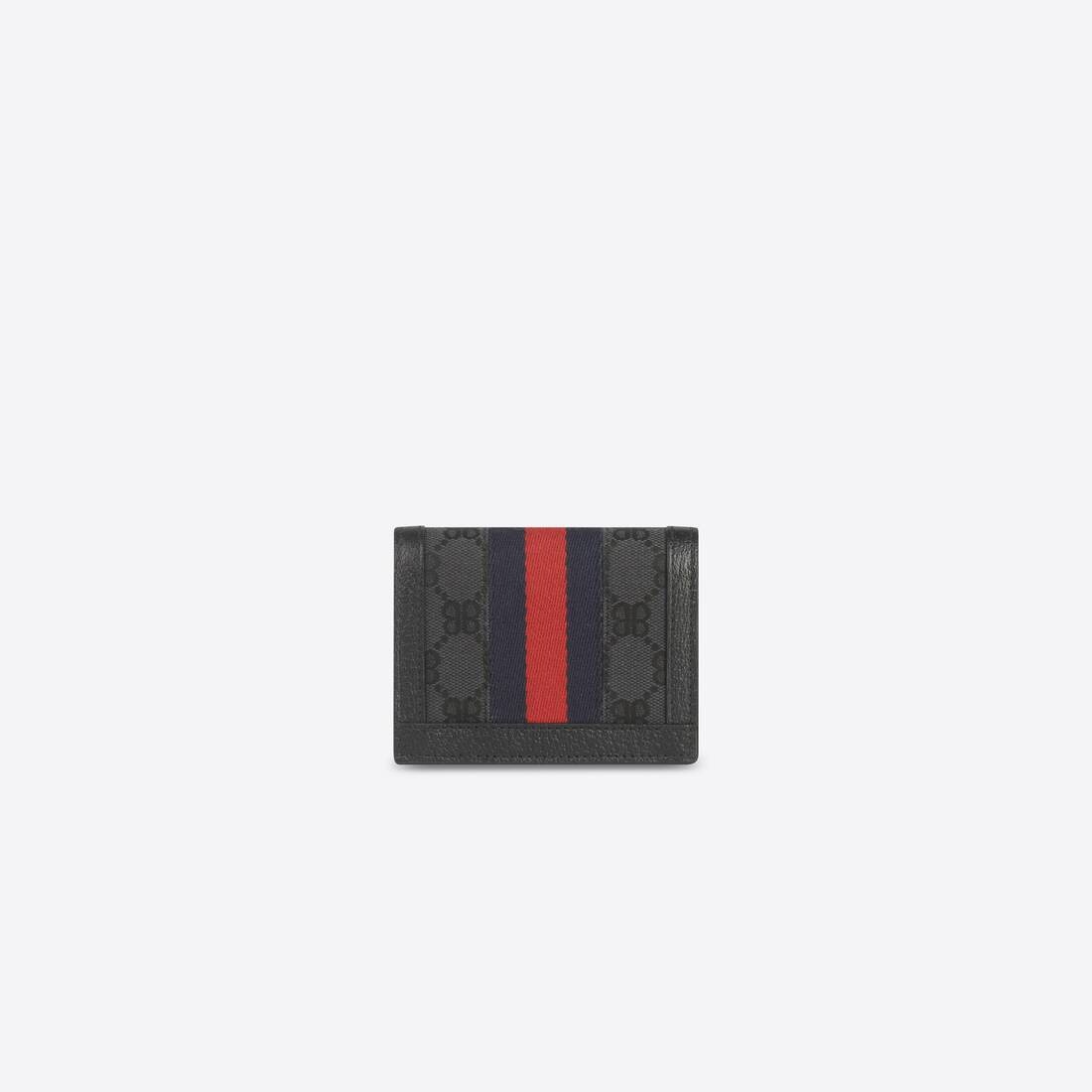 Women's Hacker Card Case Wallet In Canvas Jacquard in Black - 2