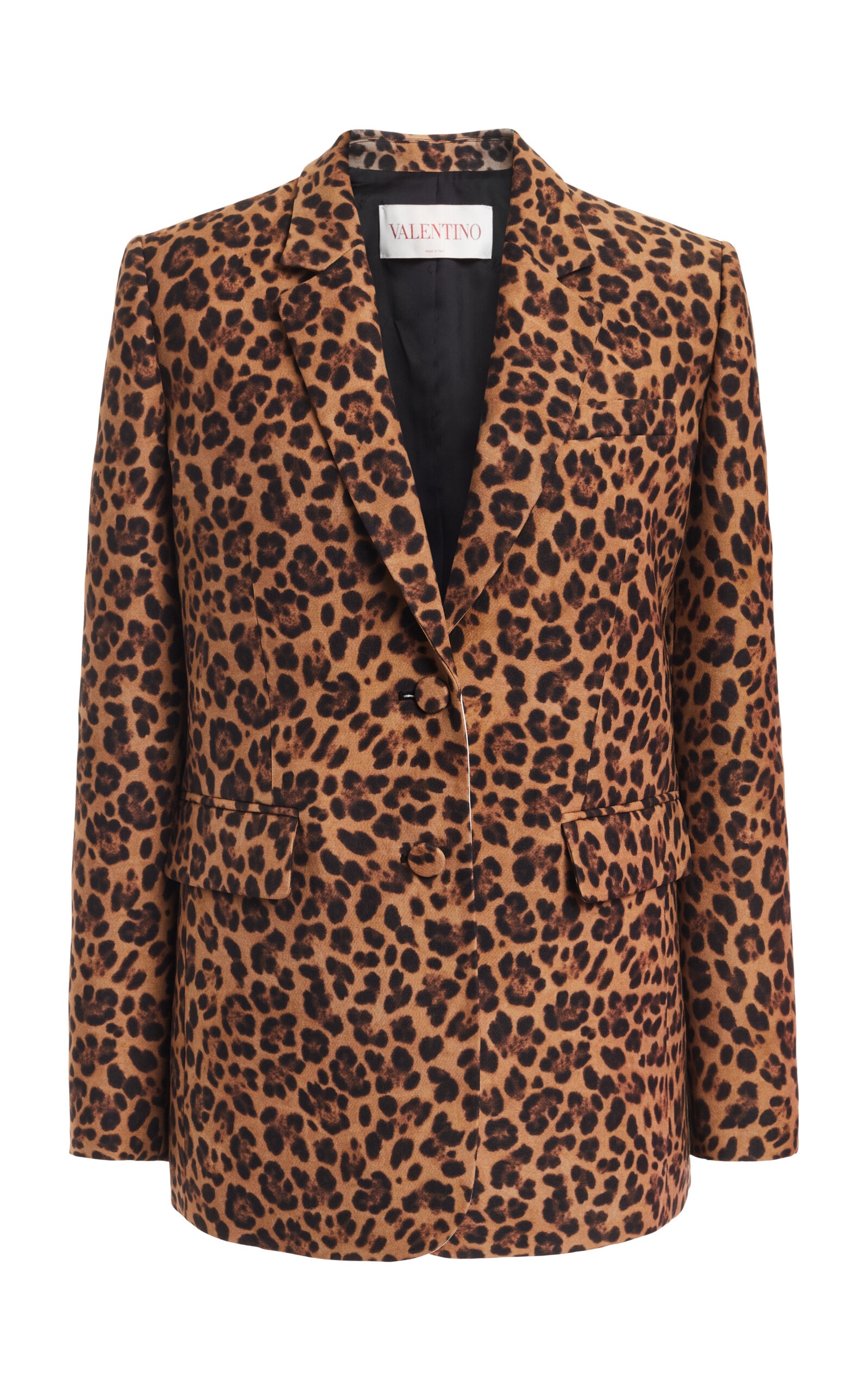 Animal-Print Wool-Silk Blazer animal - 1