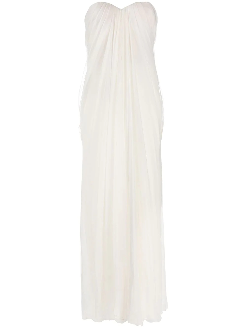 ruched detailing strapless gown - 1