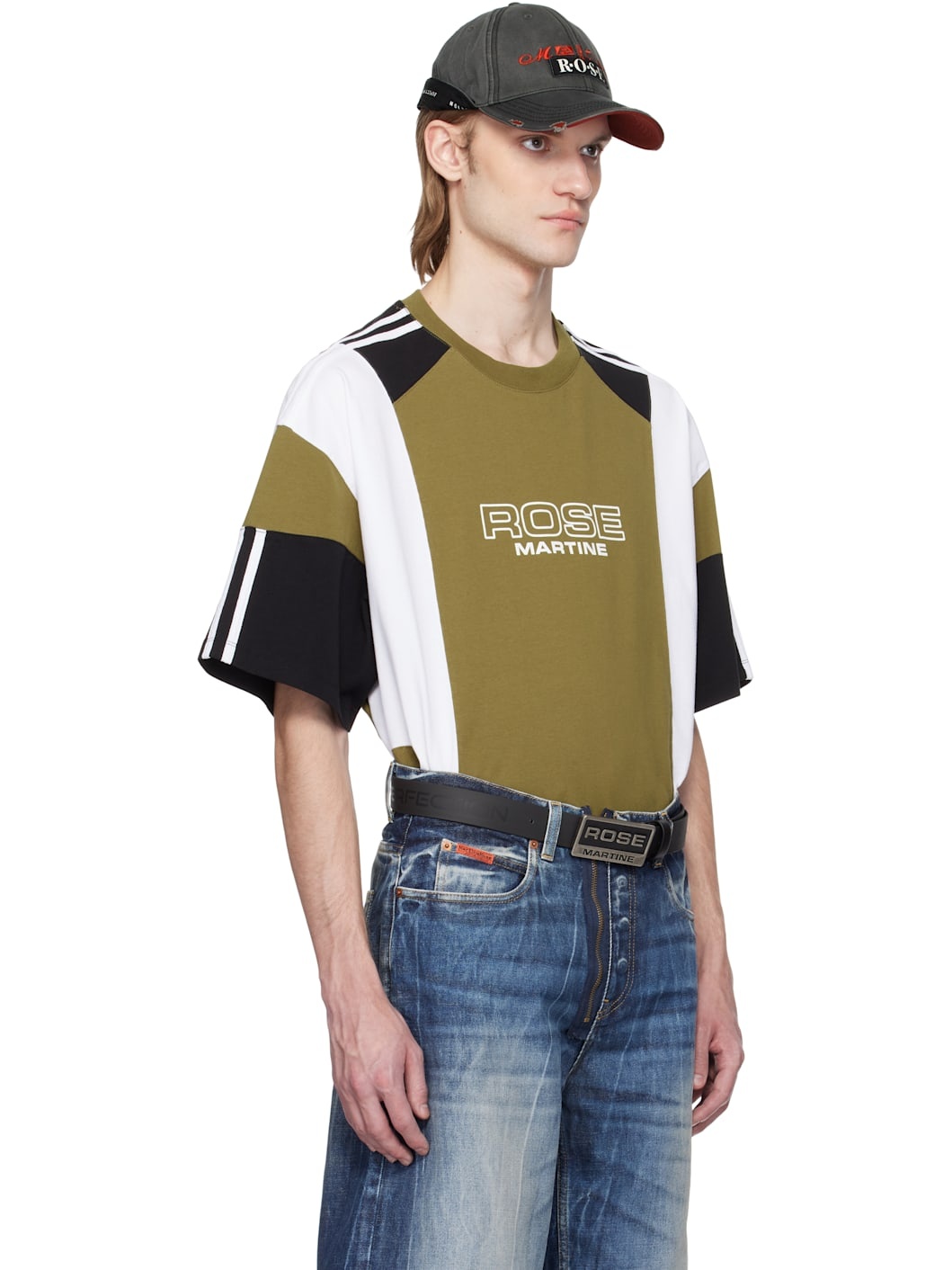 Green Oversized Panelled T-shirt - 2