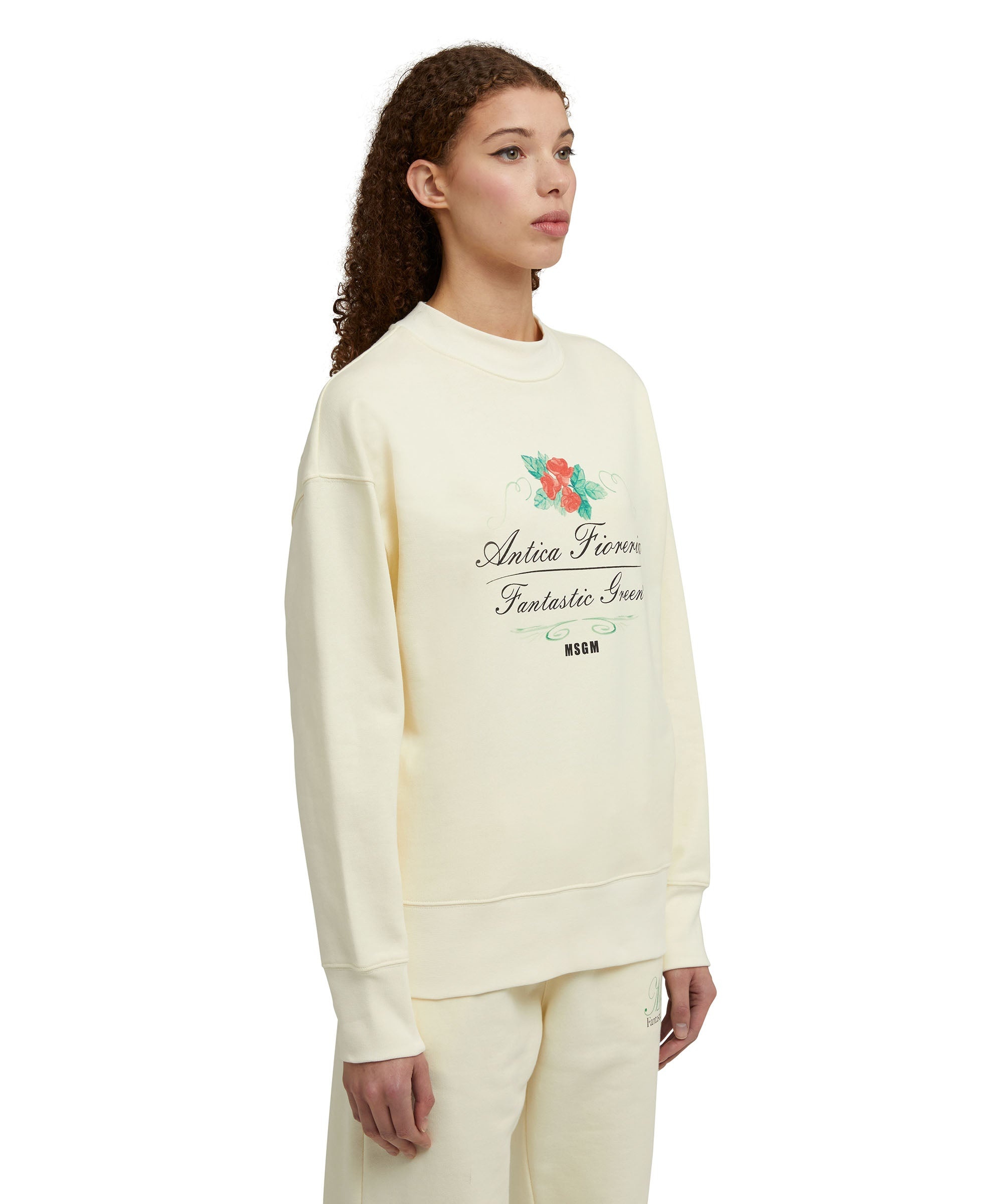 Organic cotton crewneck sweatshirt from the MSGM Fantastic Green Capsule - 7