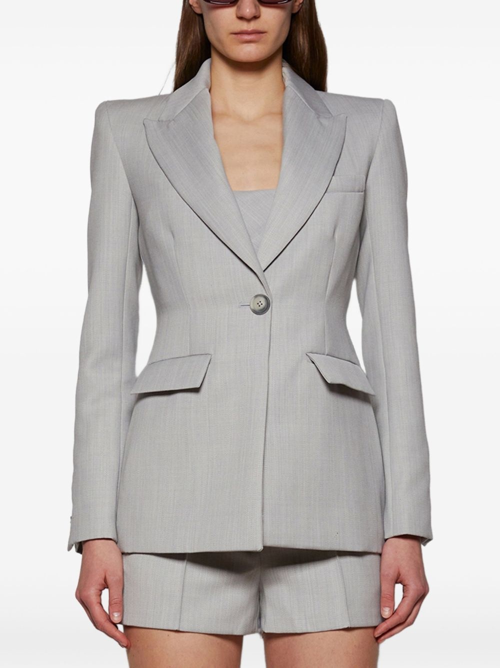 wool-blend blazer - 3