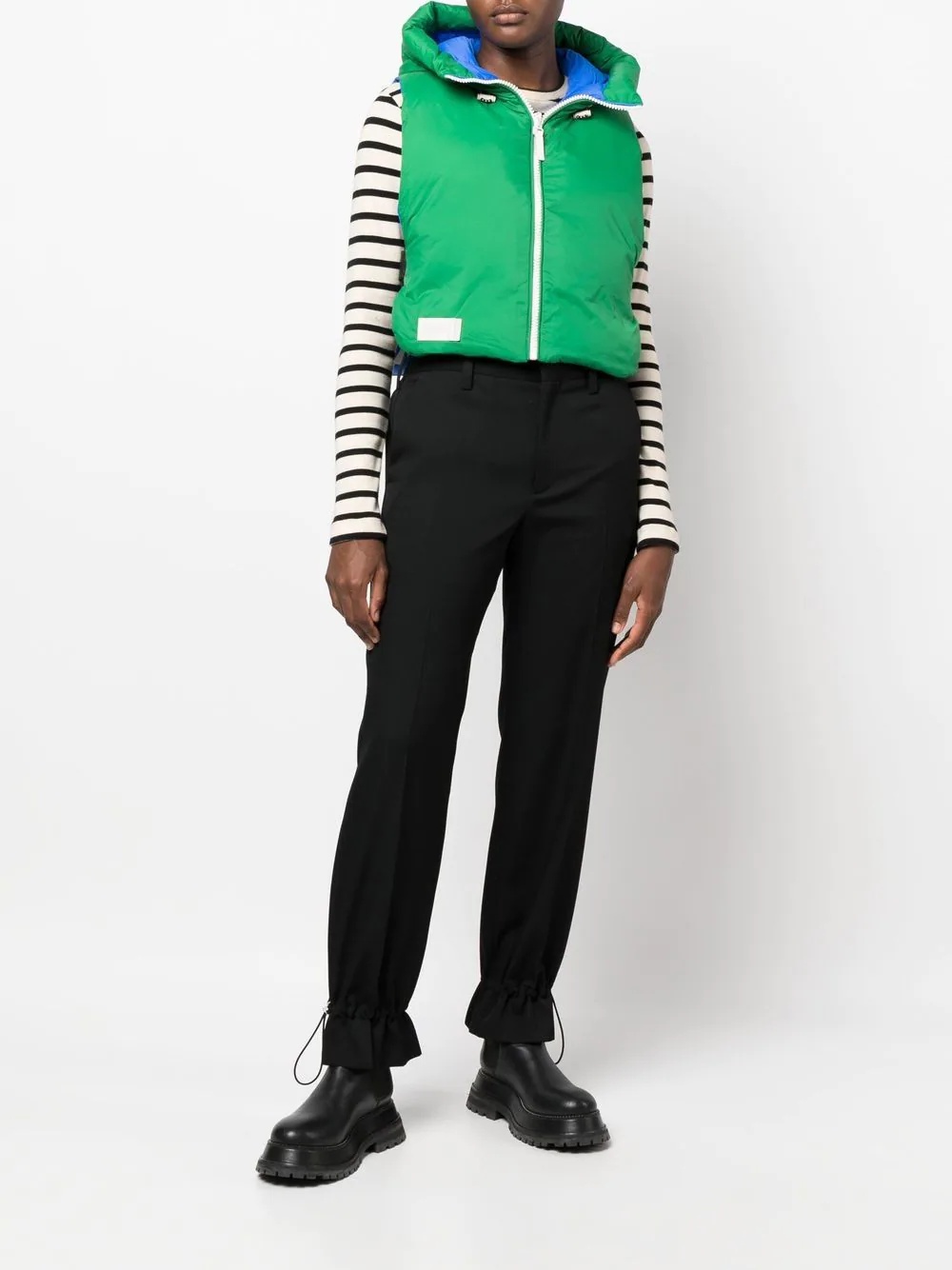 logo-print reversible padded gilet - 6