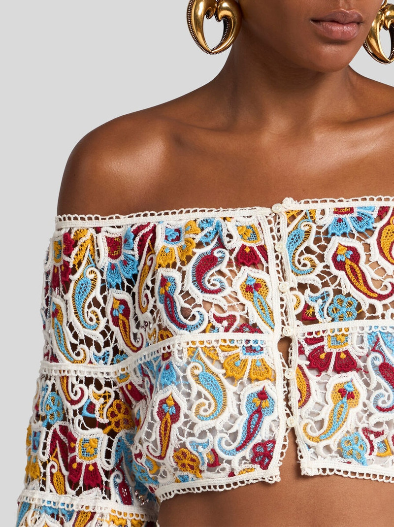 Etro PAISLEY MACRAMÉ TOP outlook