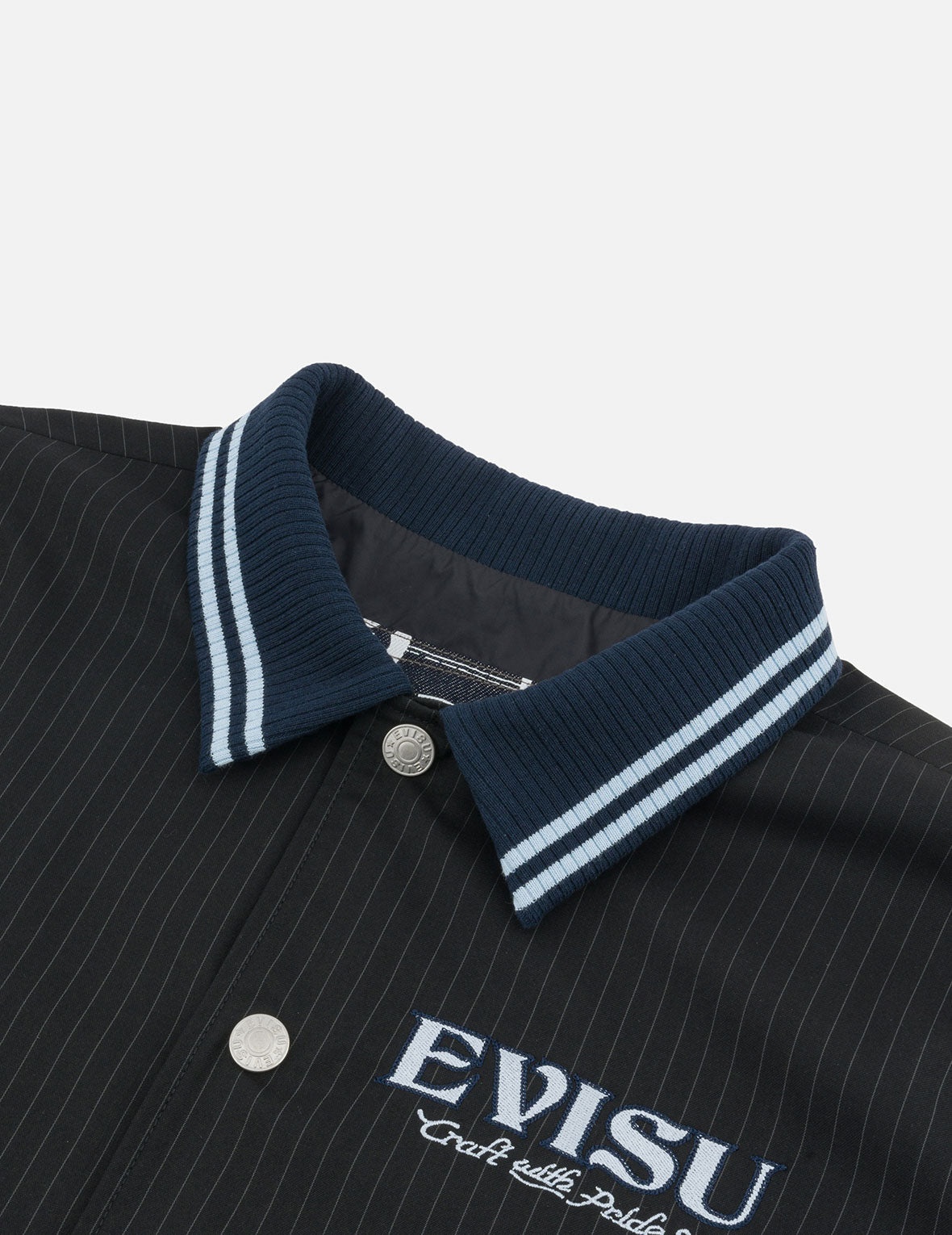 Logo and Slogan Embroidery Regular Fit Striped Suit Ccoach Jacket - 6