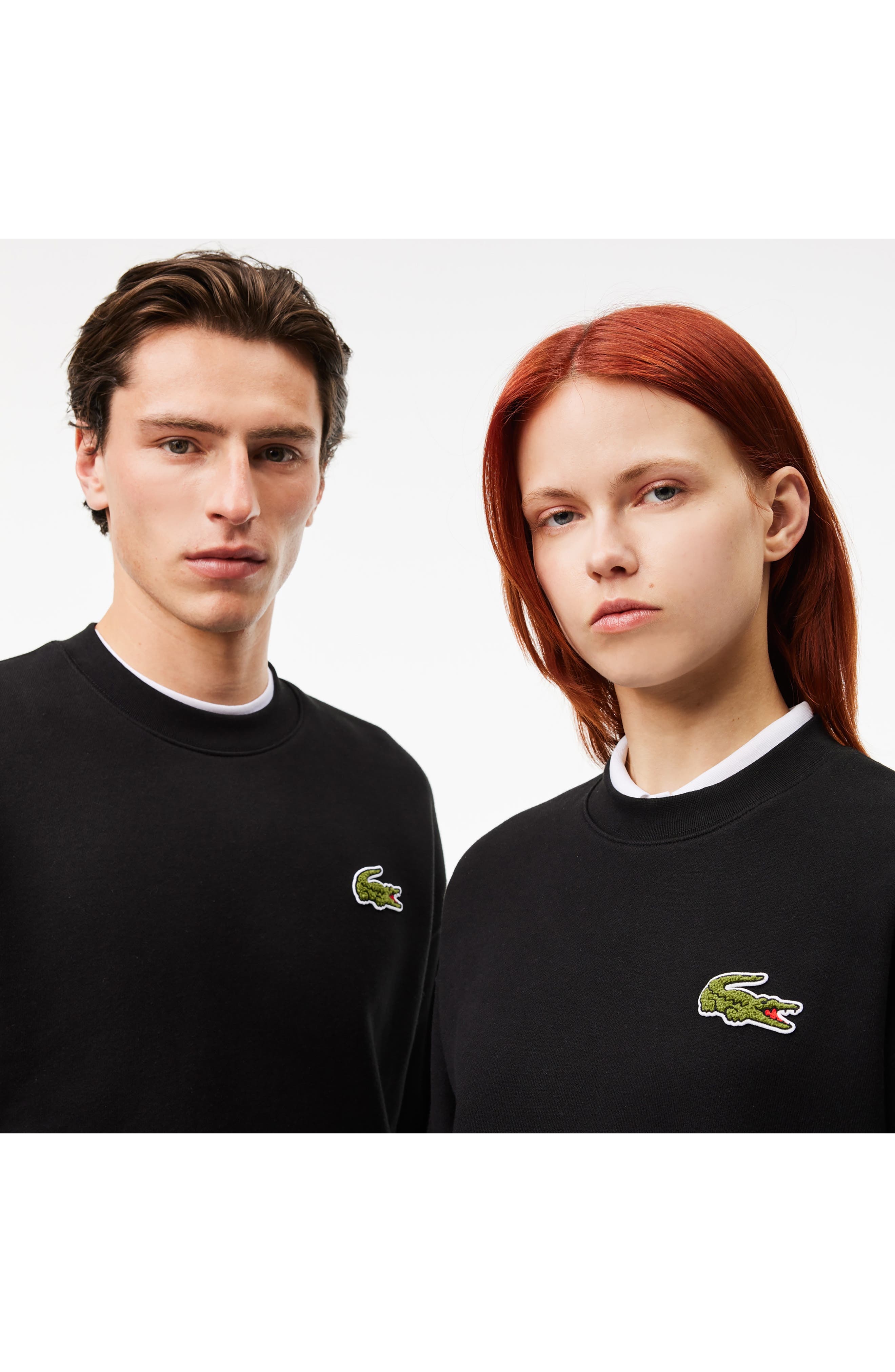 Lacoste Loose Fit Cotton French Terry Sweatshirt in Black at Nordstrom - 2