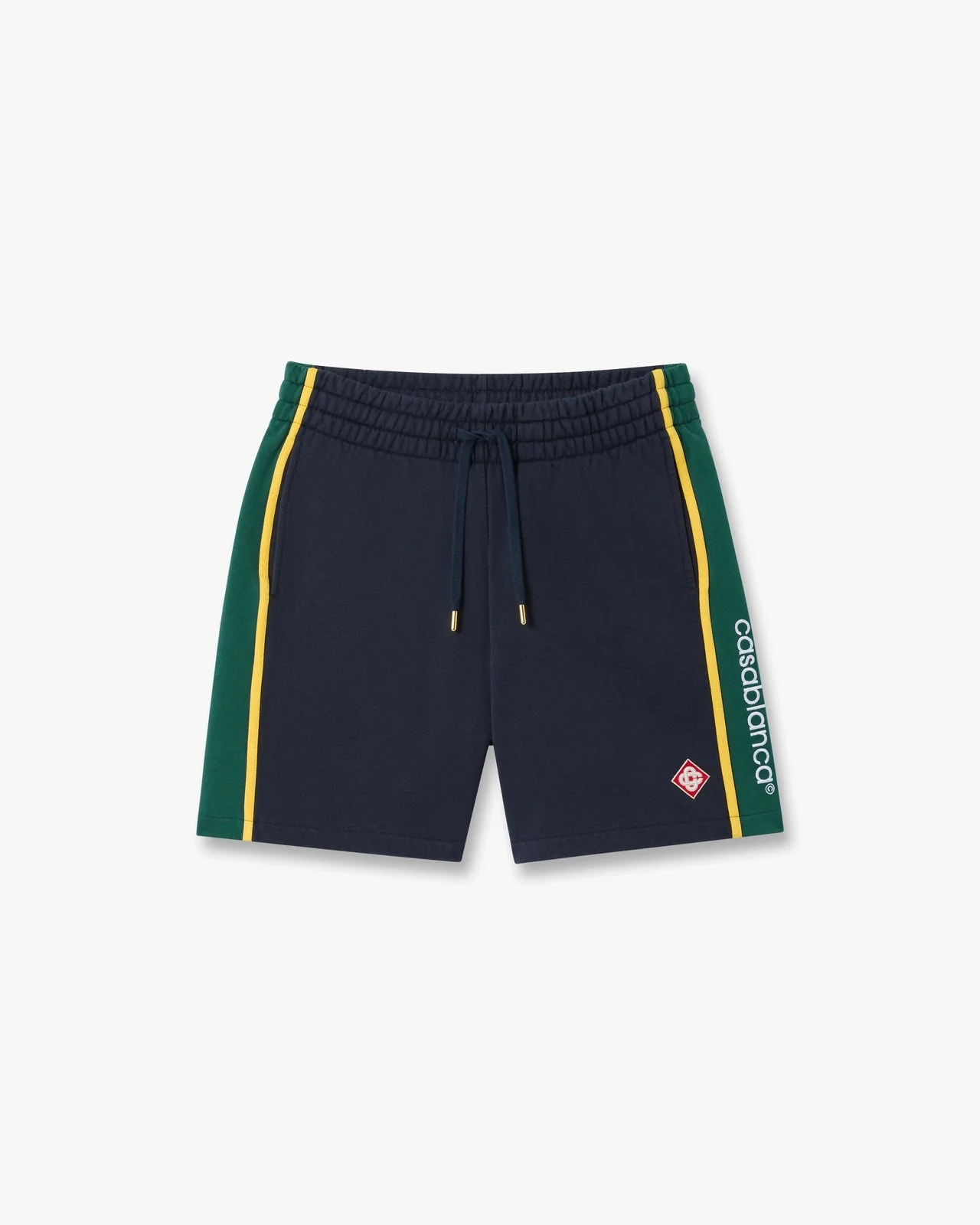 Navy & Green Panelled Sweatshorts | Casablanca Paris - 1